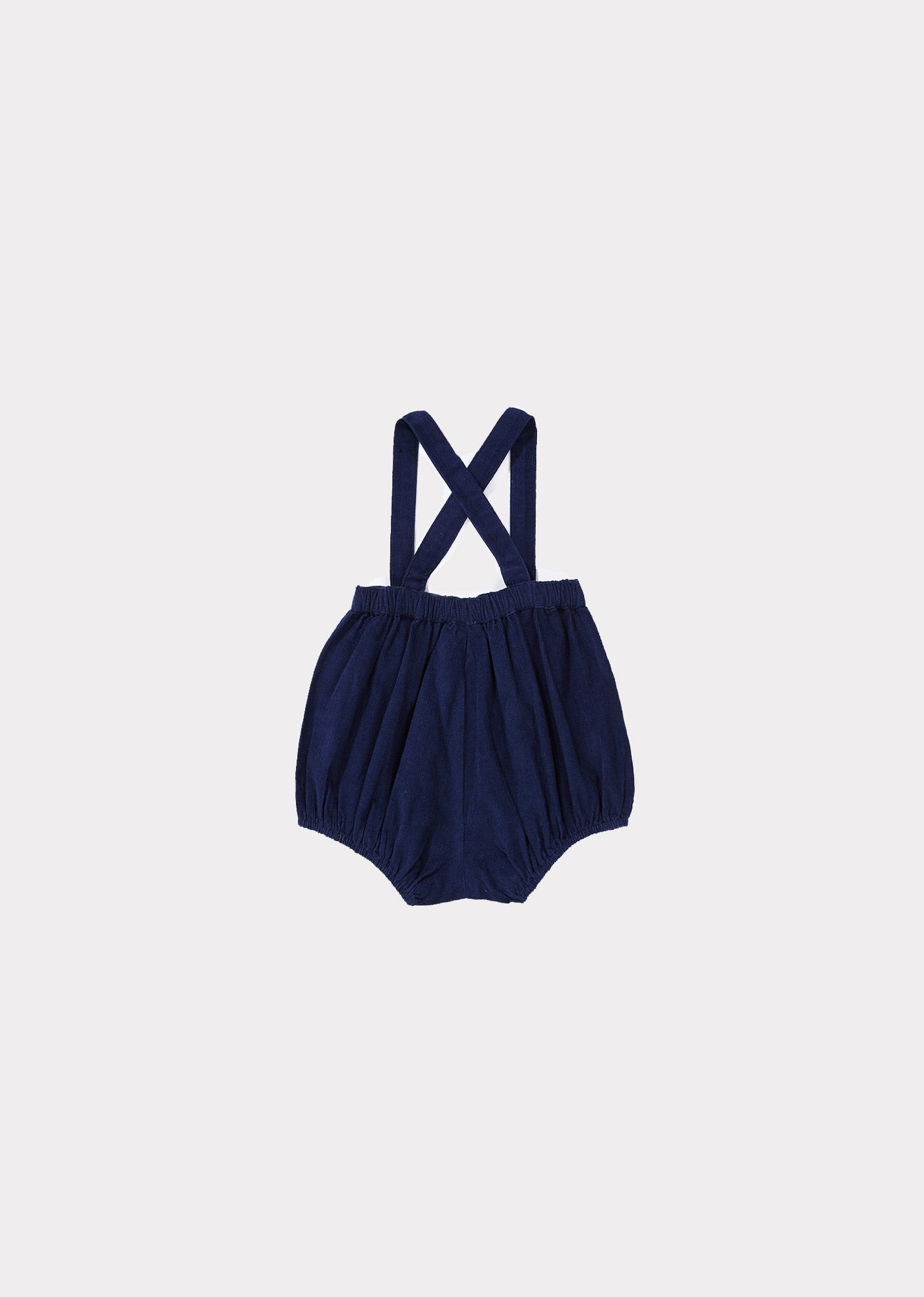 Baby Girls Blue Cotton Straps Shorts