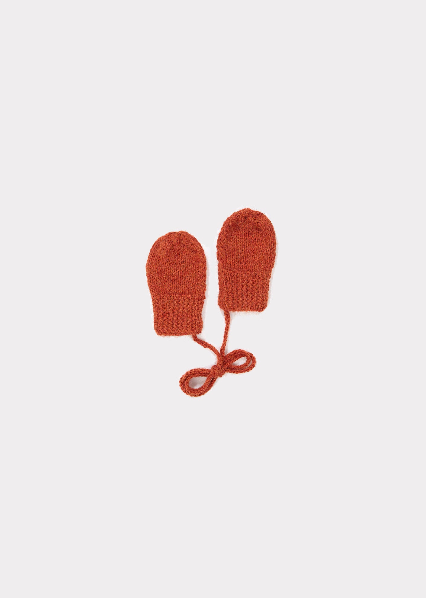 Baby Girls Orange Alpaca Gloves