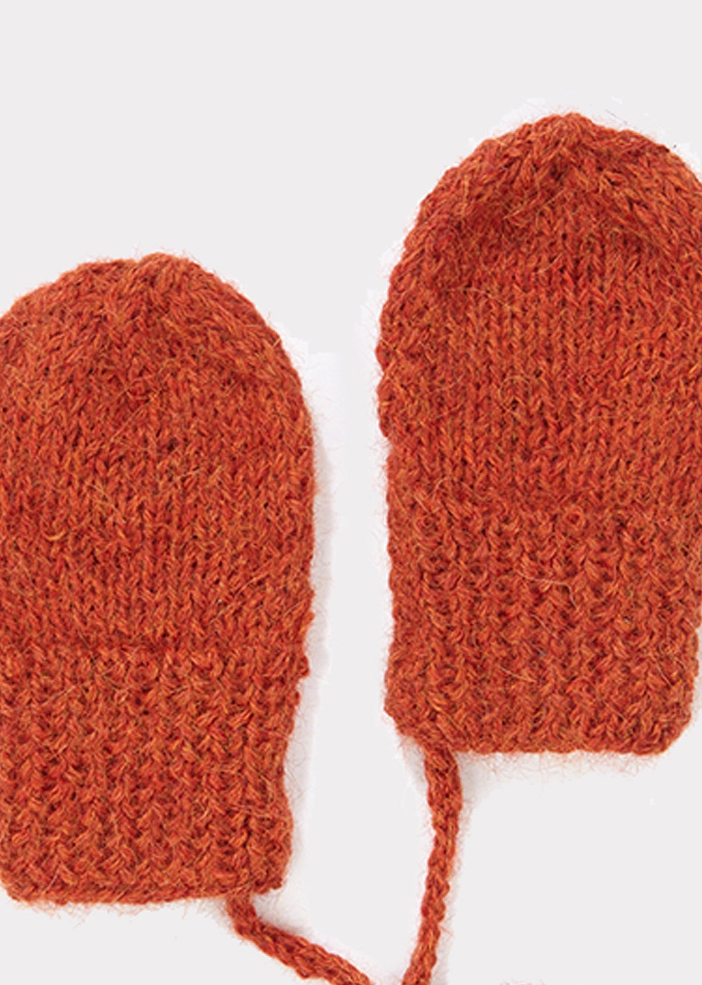 Baby Girls Orange Alpaca Gloves