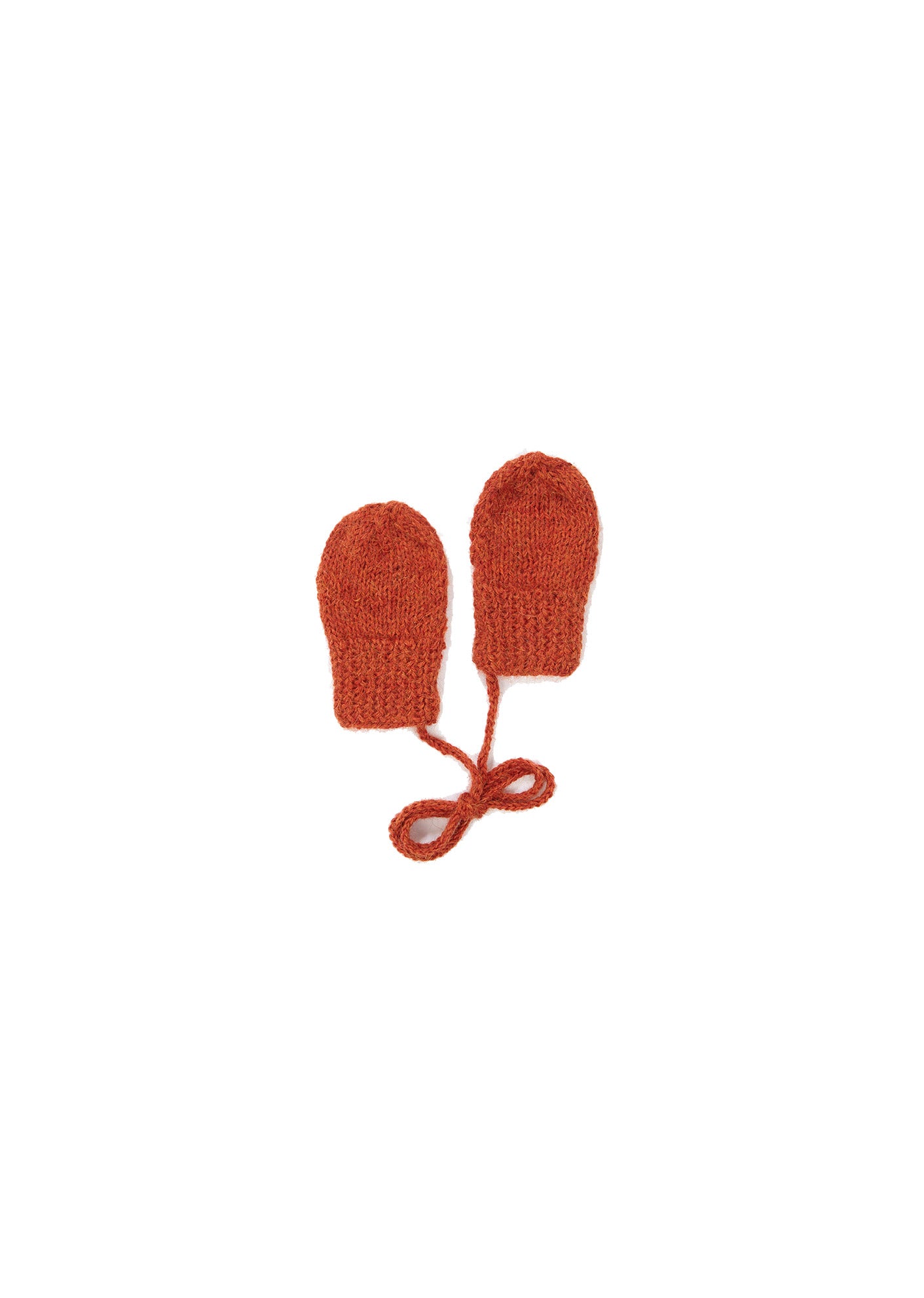 Baby Girls Orange Alpaca Gloves