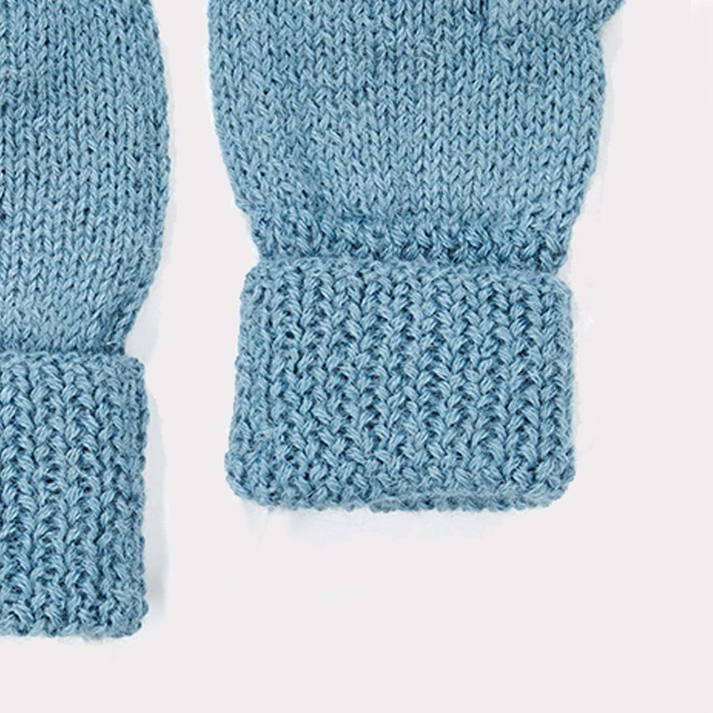 Girls Blue Alpaca Wool Gloves