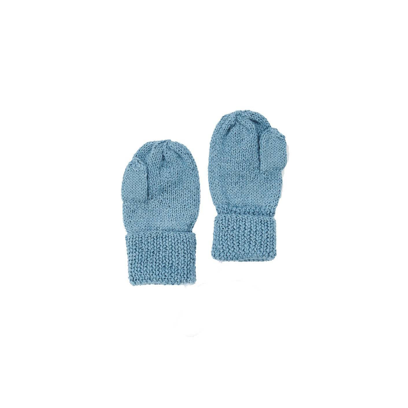 Girls Blue Alpaca Wool Gloves