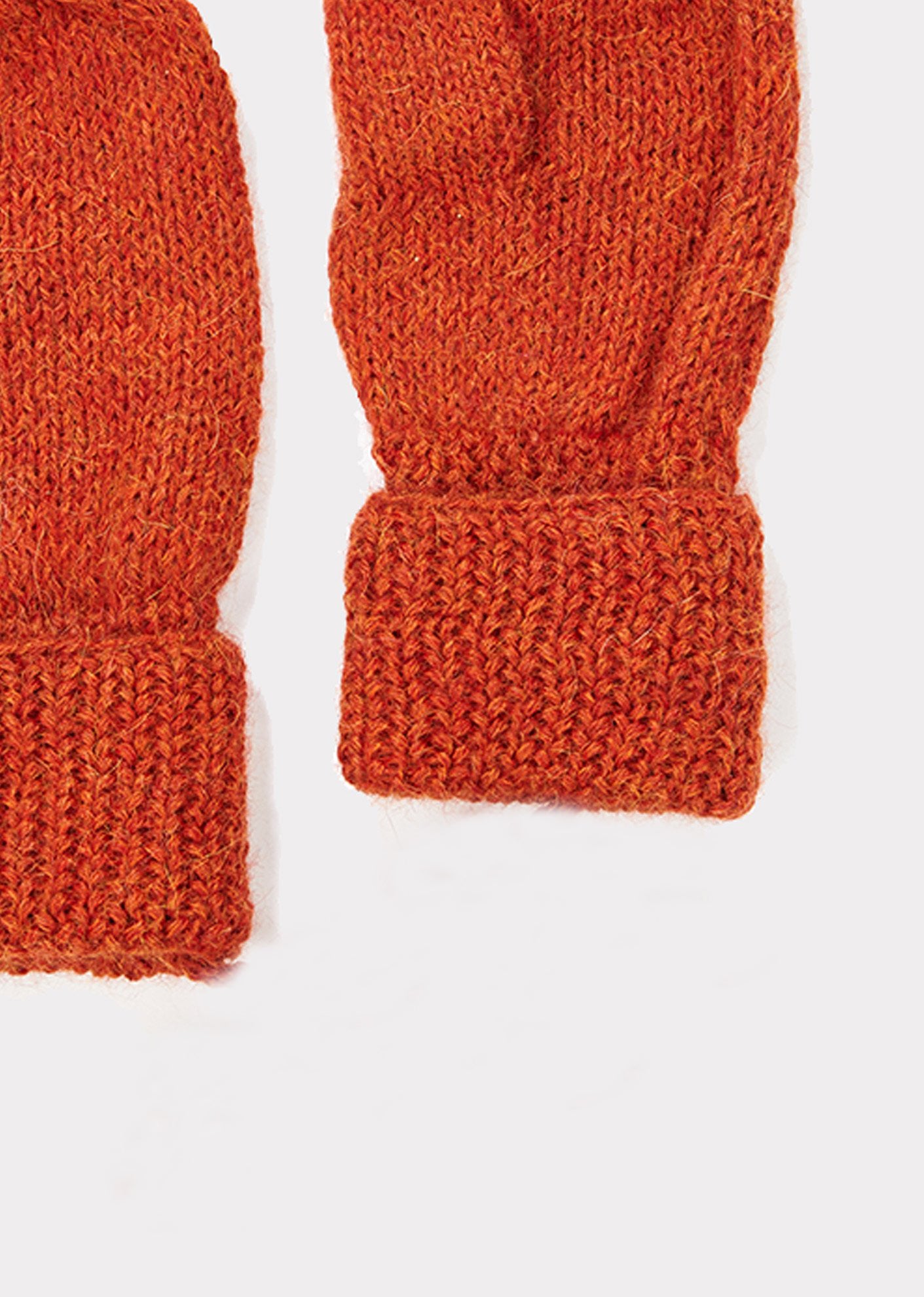 Girls Orange Alpaca Wool Gloves