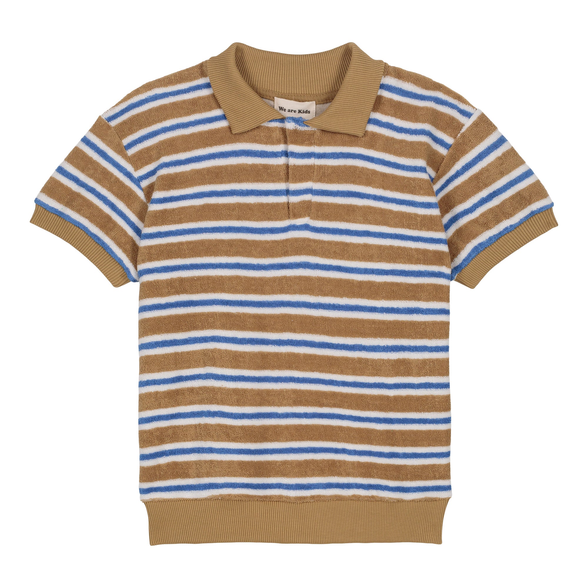 Boys & Girls Brown Stripes Cotton Polo Shirt