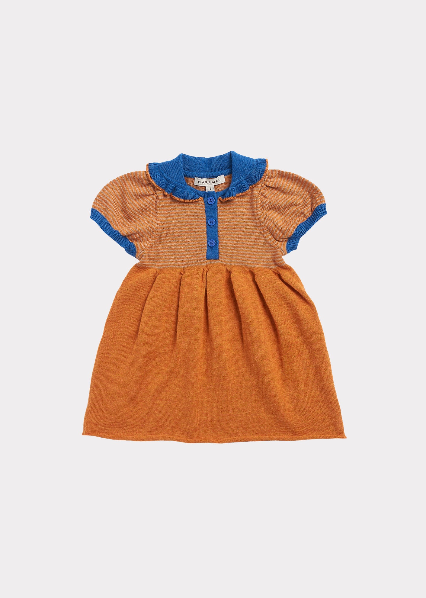 Baby Girls Caramel Knit Cotton Dress
