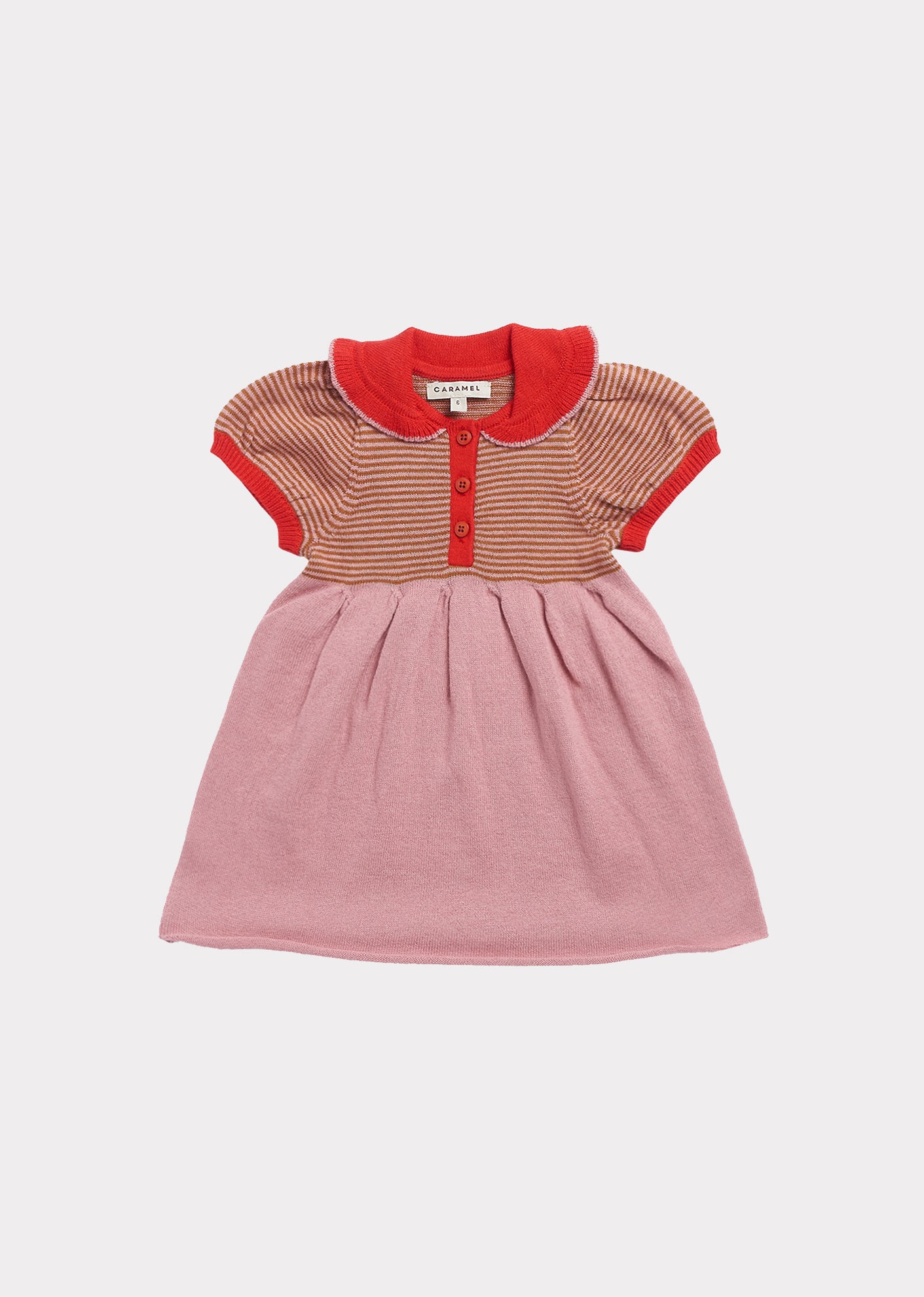 Baby Girls Pink Stripe Knit Cotton Dress