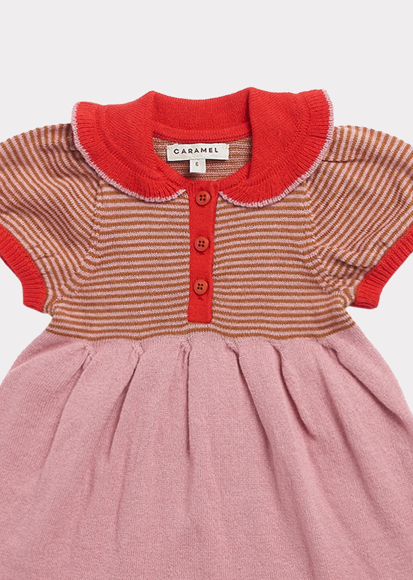 Baby Girls Pink Stripe Knit Cotton Dress