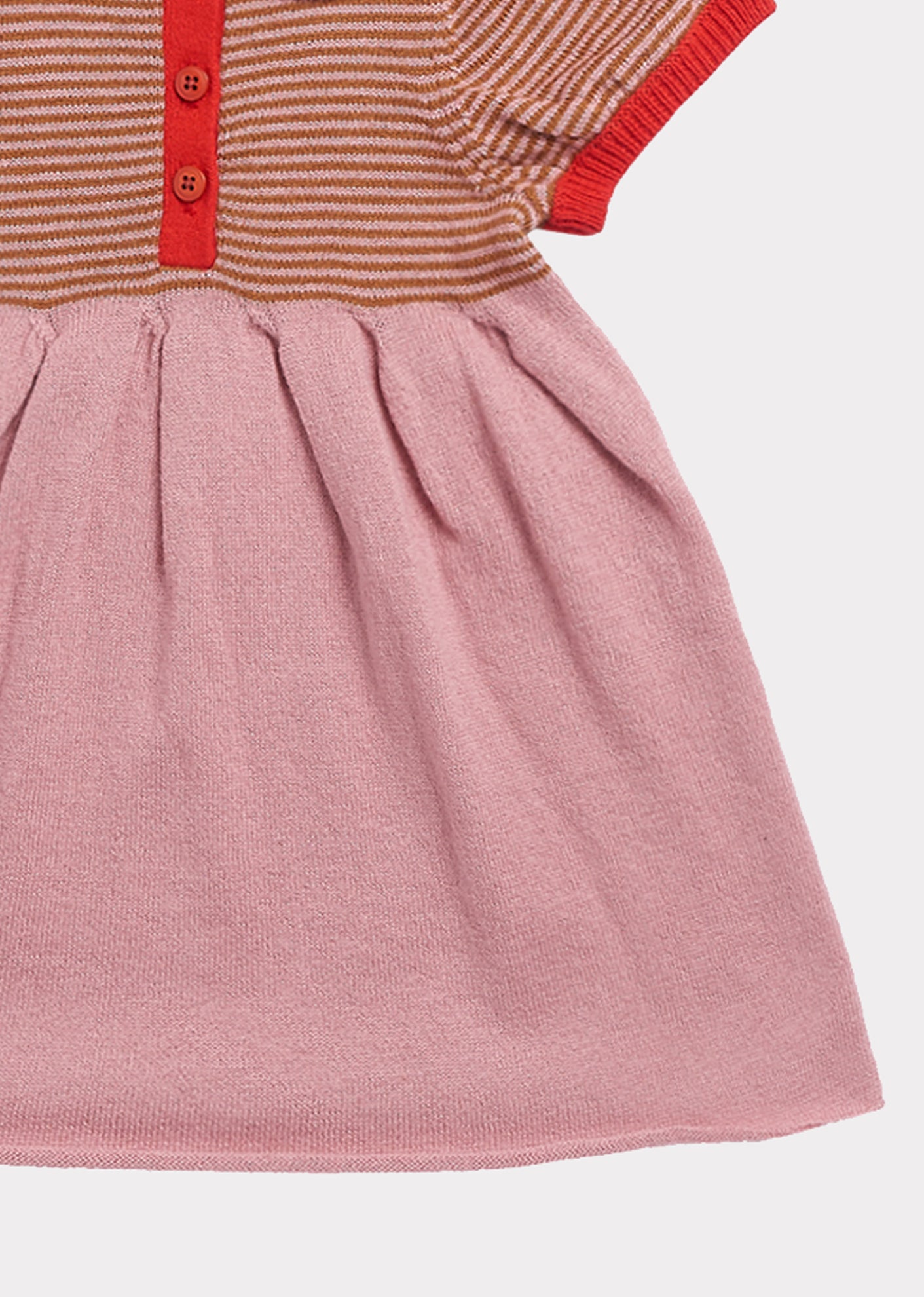 Baby Girls Pink Stripe Knit Cotton Dress