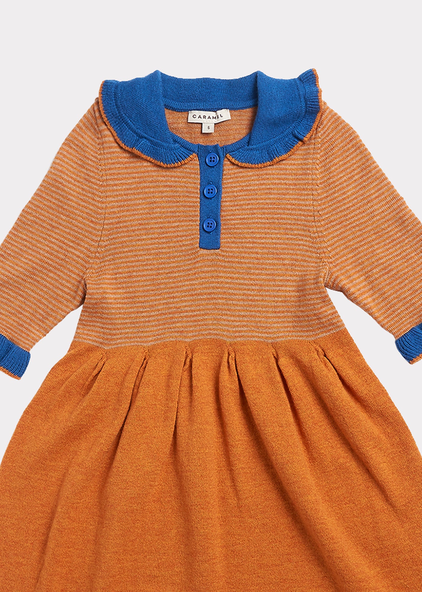 Girls Caramel Knit Cotton Dress