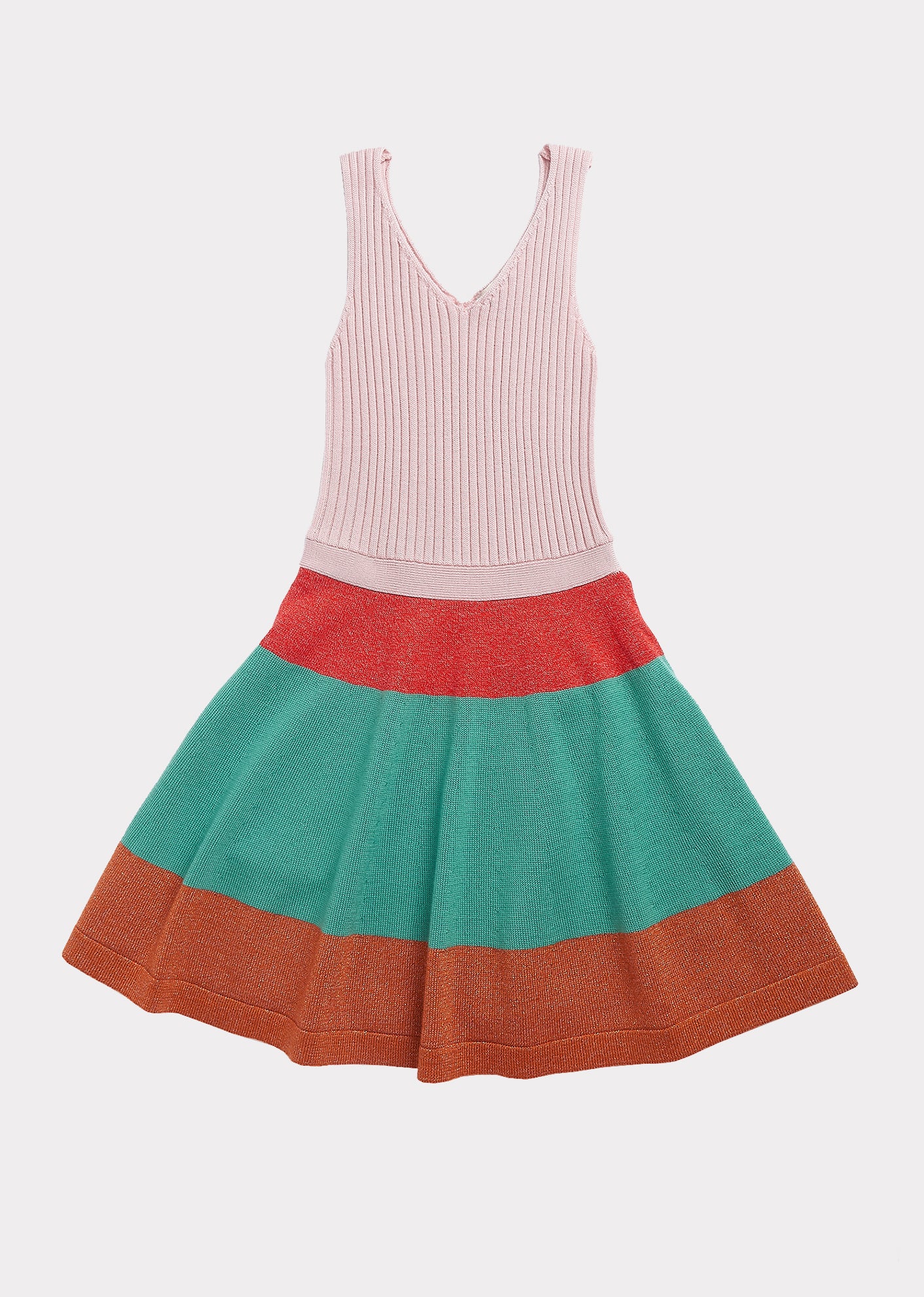 Girls Multicolor Knit Wool Dress