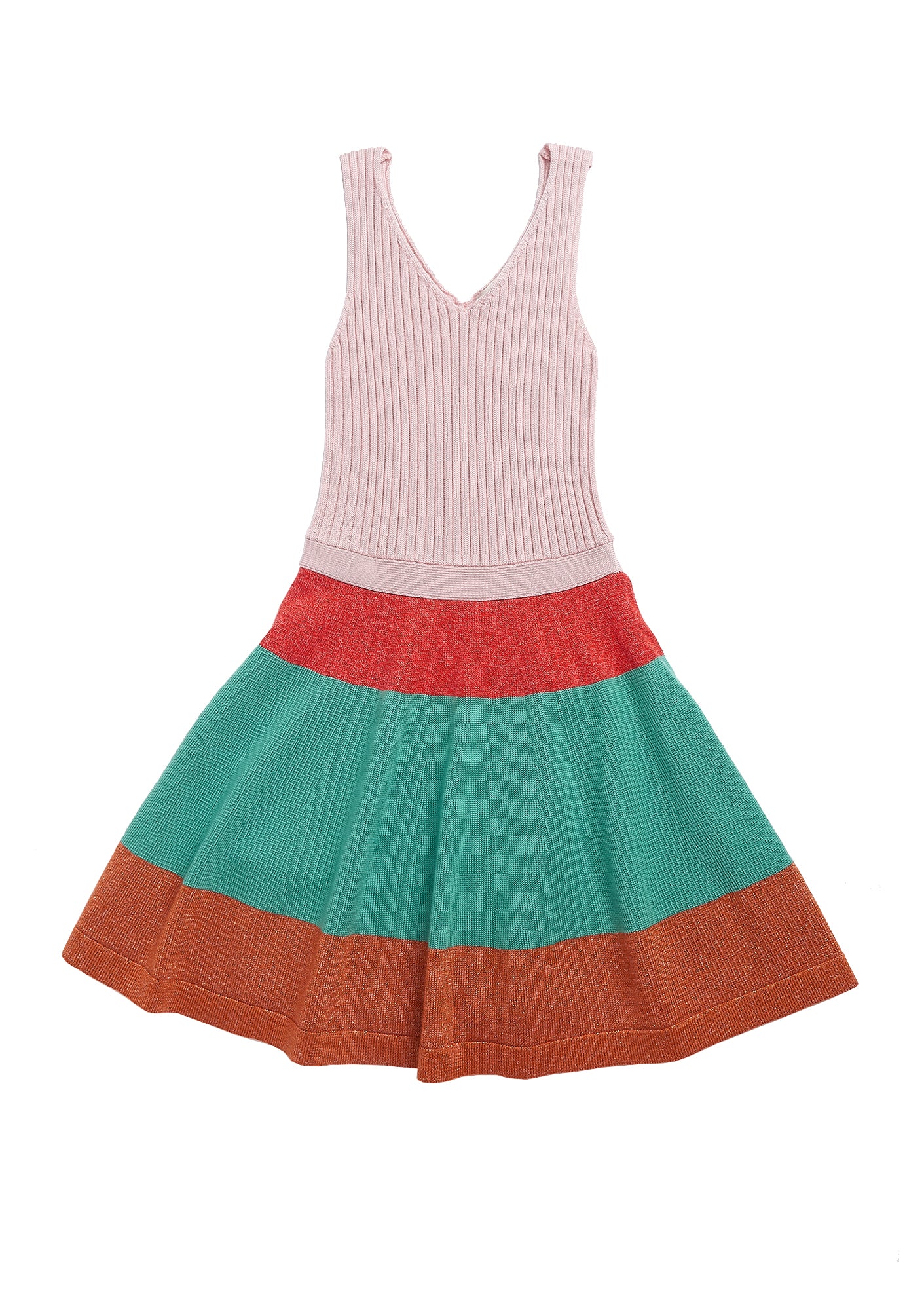 Girls Multicolor Knit Wool Dress