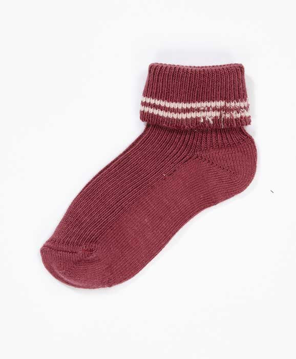 Baby Girls Plum Red Cotton Socks