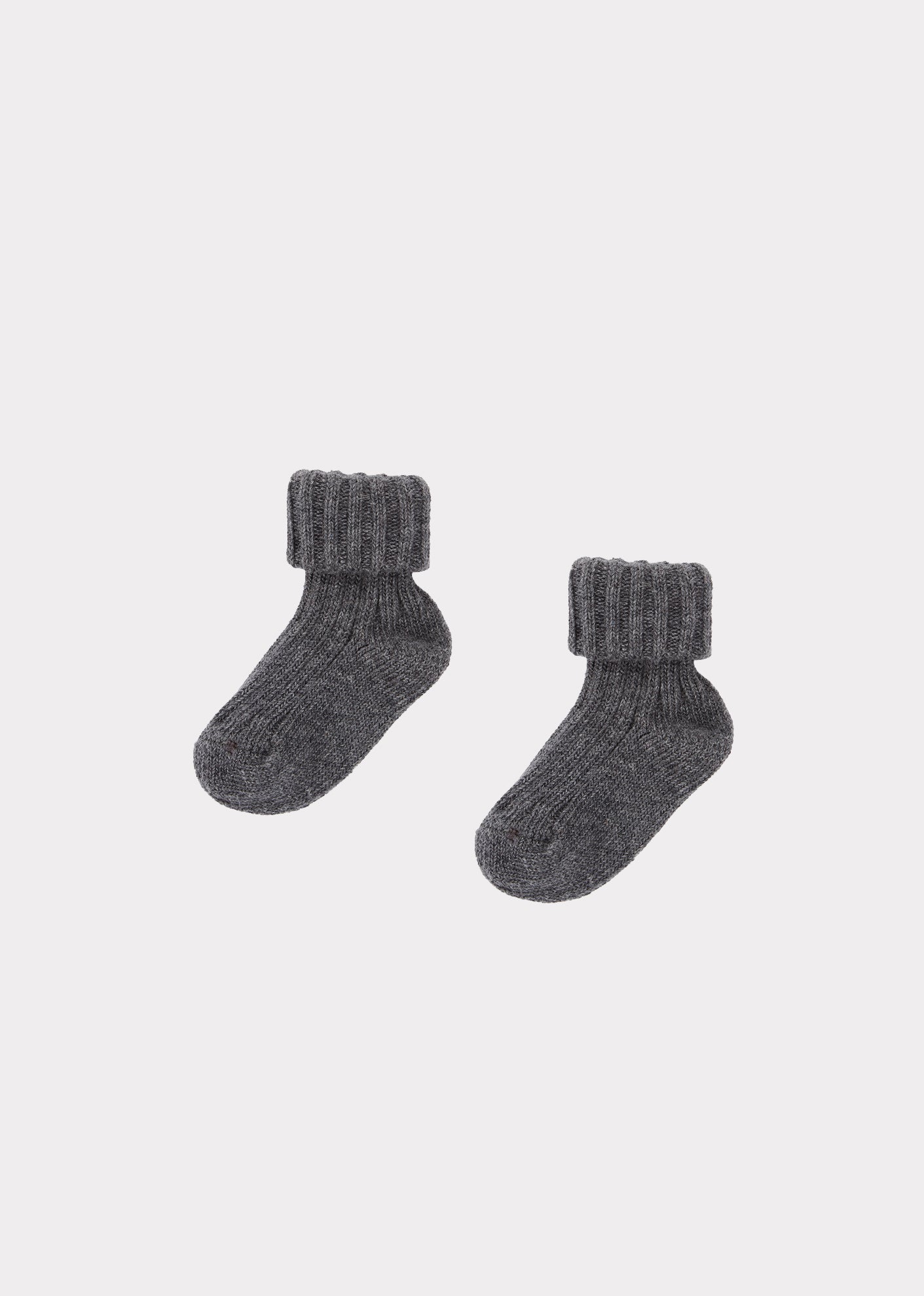 Baby Girls & Boys Dark Grey Cotton Socks