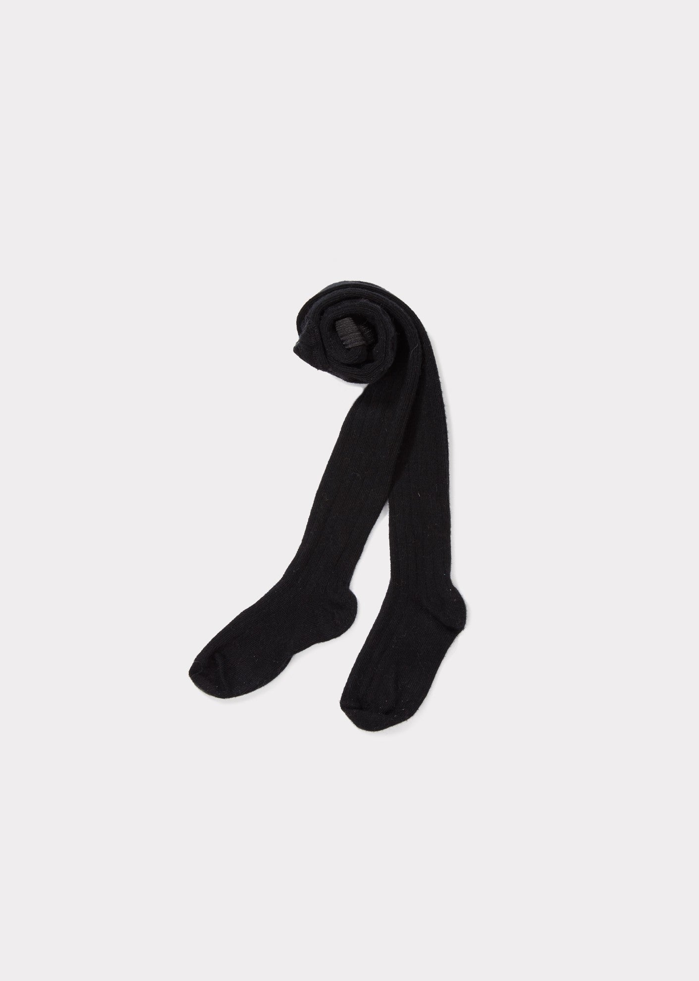 Girls Black Cotton Knitted Tights