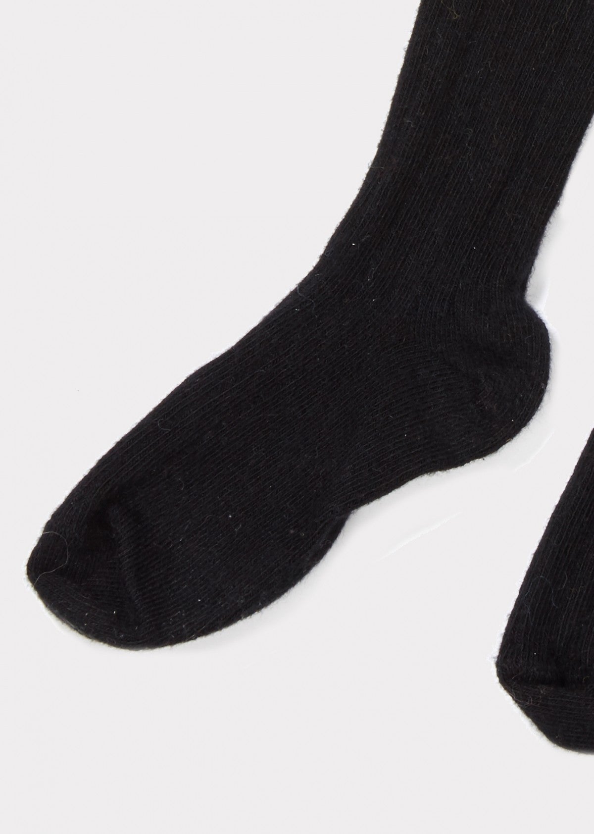 Girls Black Cotton Knitted Tights