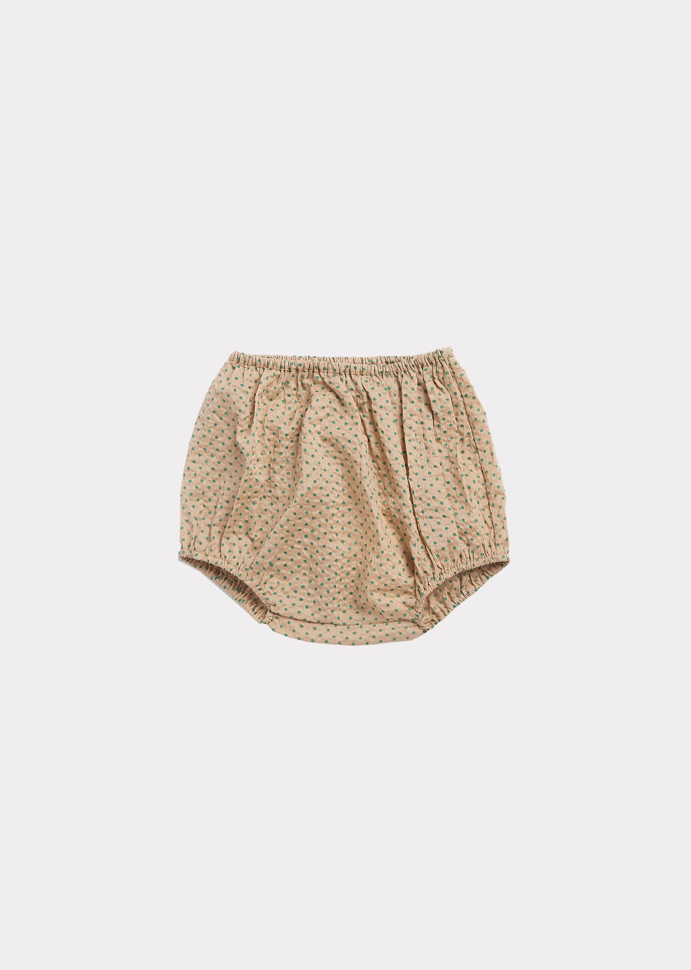 Baby Girls Khaki & Green Polka Dots Cotton Bloomers