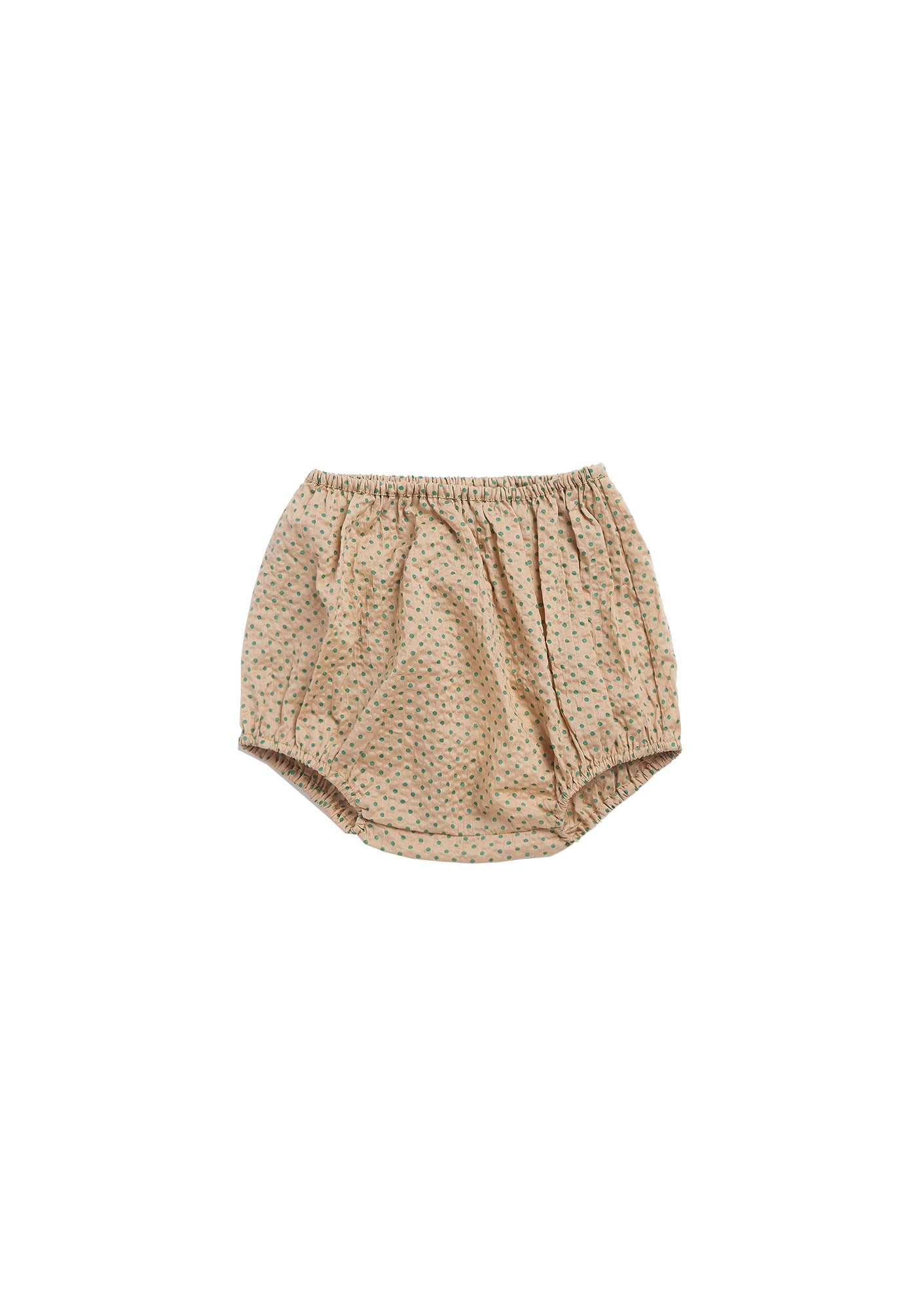 Baby Girls Khaki & Green Polka Dots Cotton Bloomers