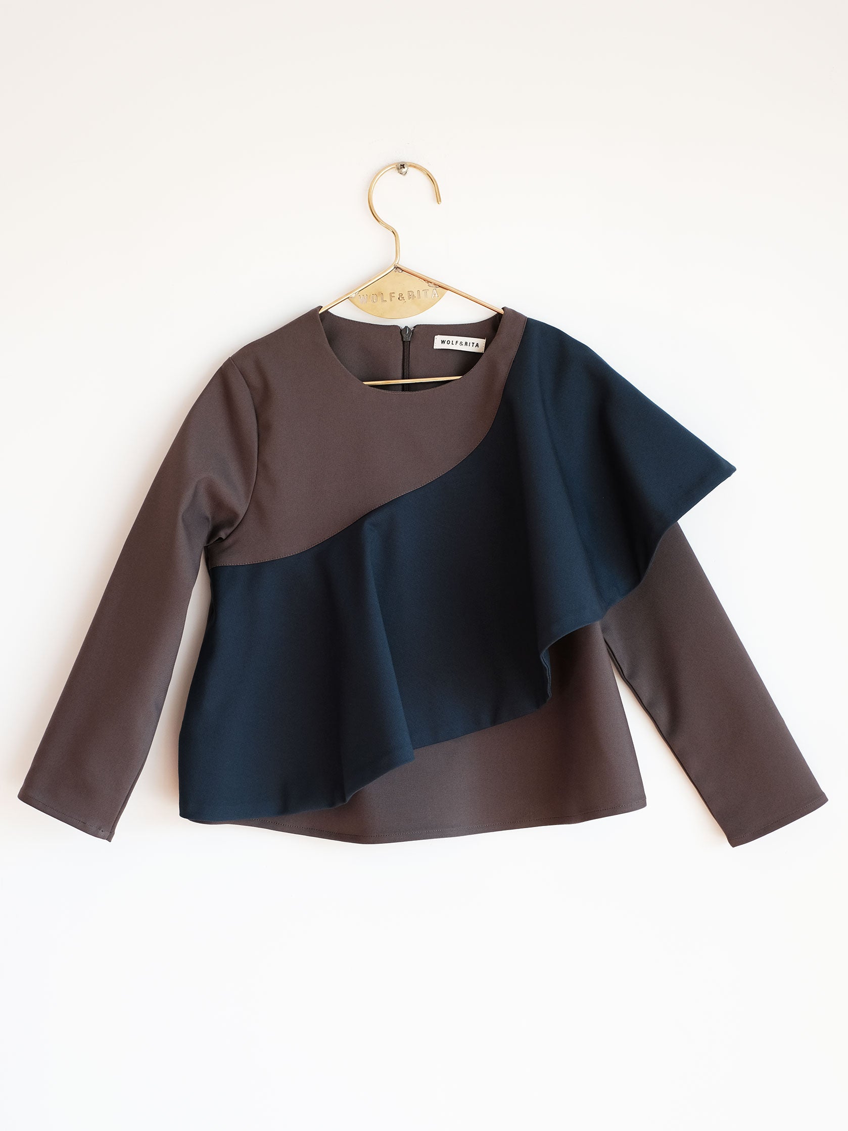 Girls Grey  "RITA"  Cotton  Blouse