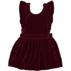 Girls Burgundy Velvet Dress