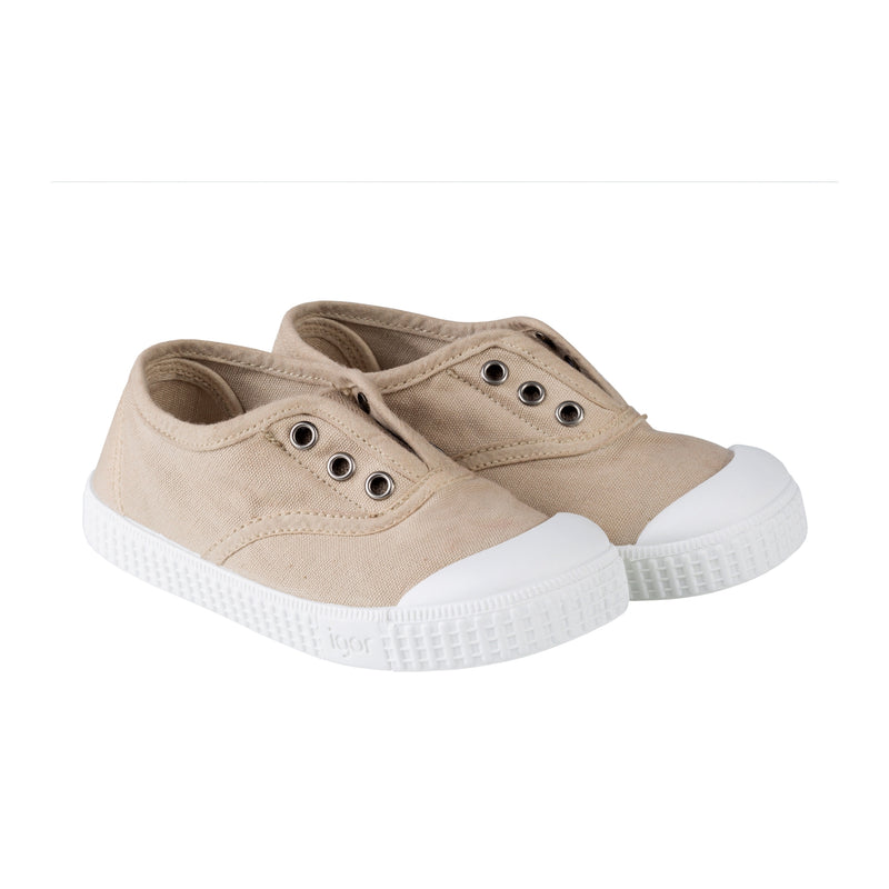 Girls Beige Cotton Shoes