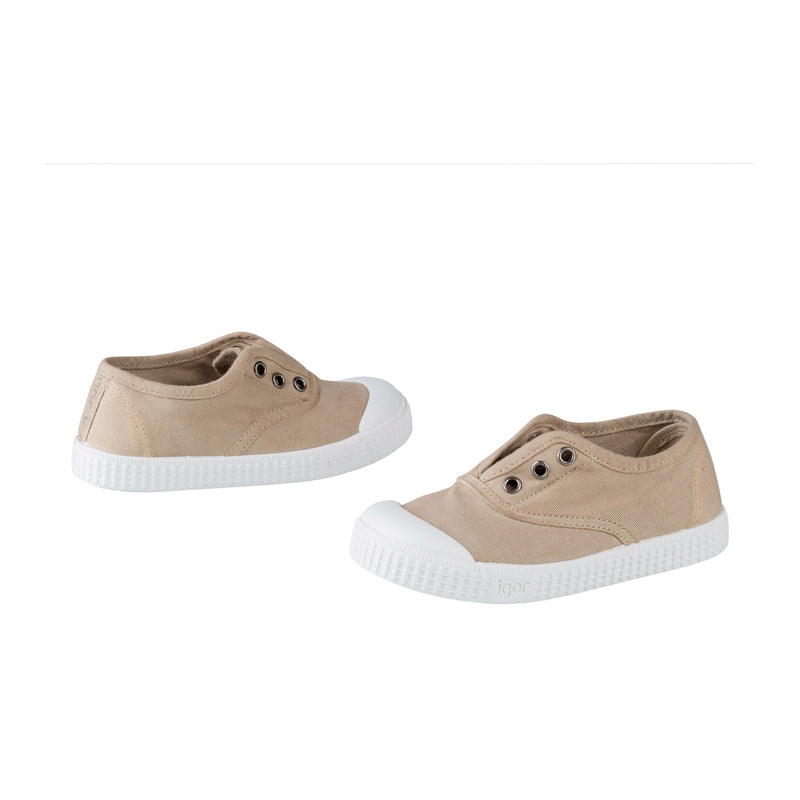 Girls Beige Cotton Shoes