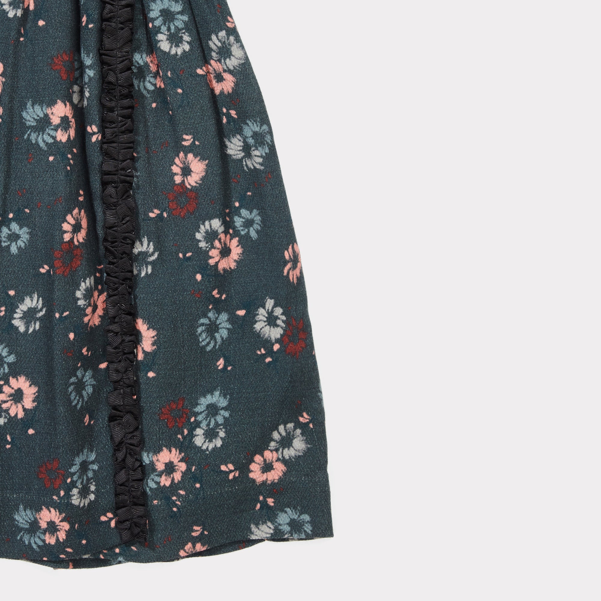 Girls Dark Teal Painted Flower Skirt