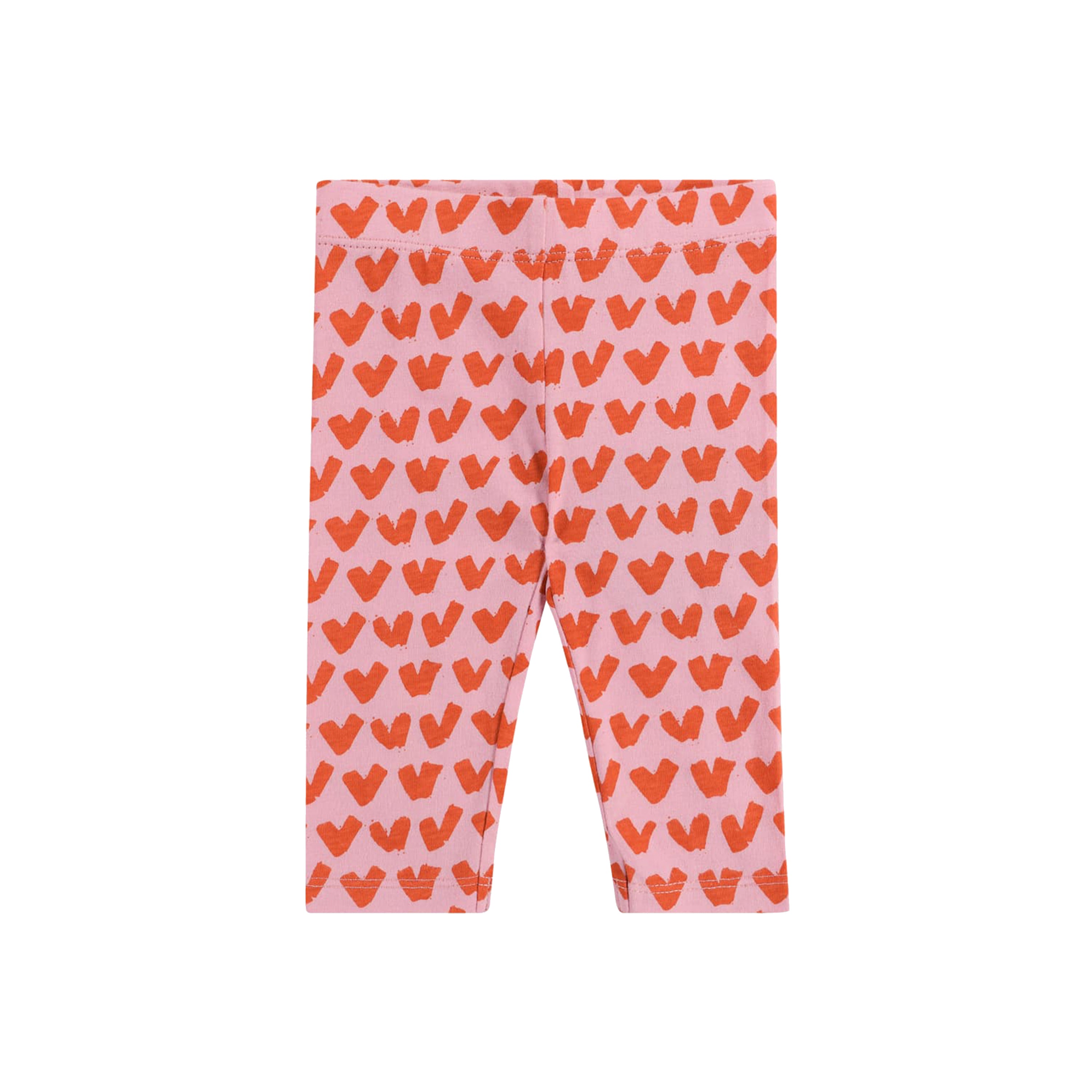 Baby Girls Pink Heart Cotton Leggings