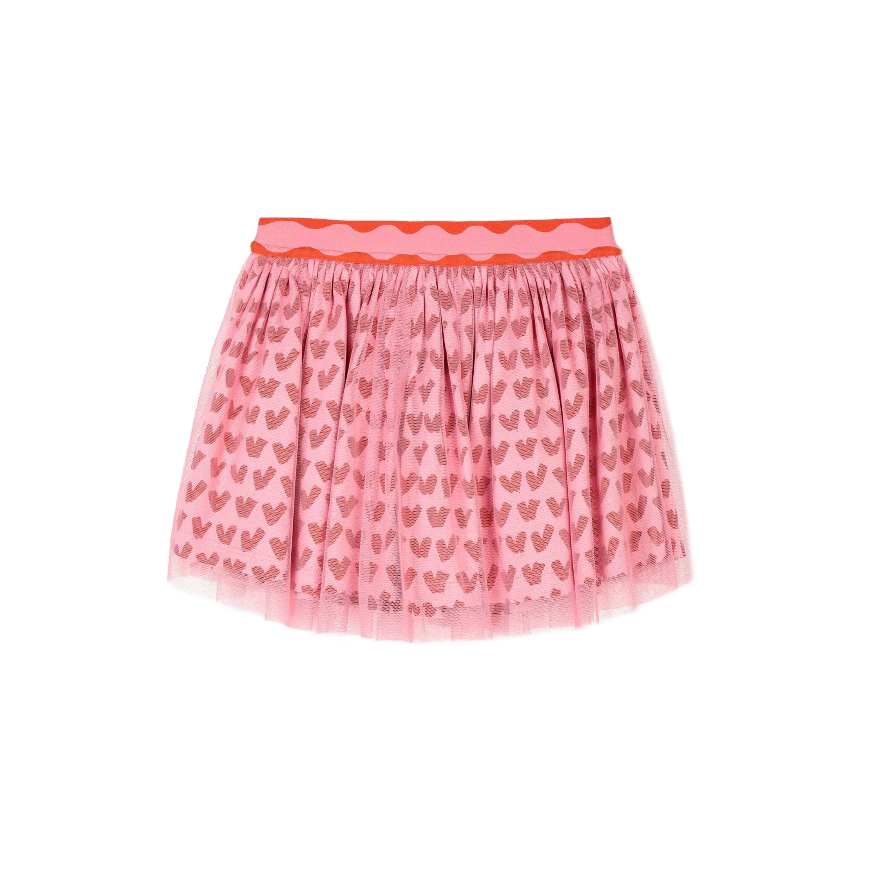 Girls Pink Heart Tulle Skirt