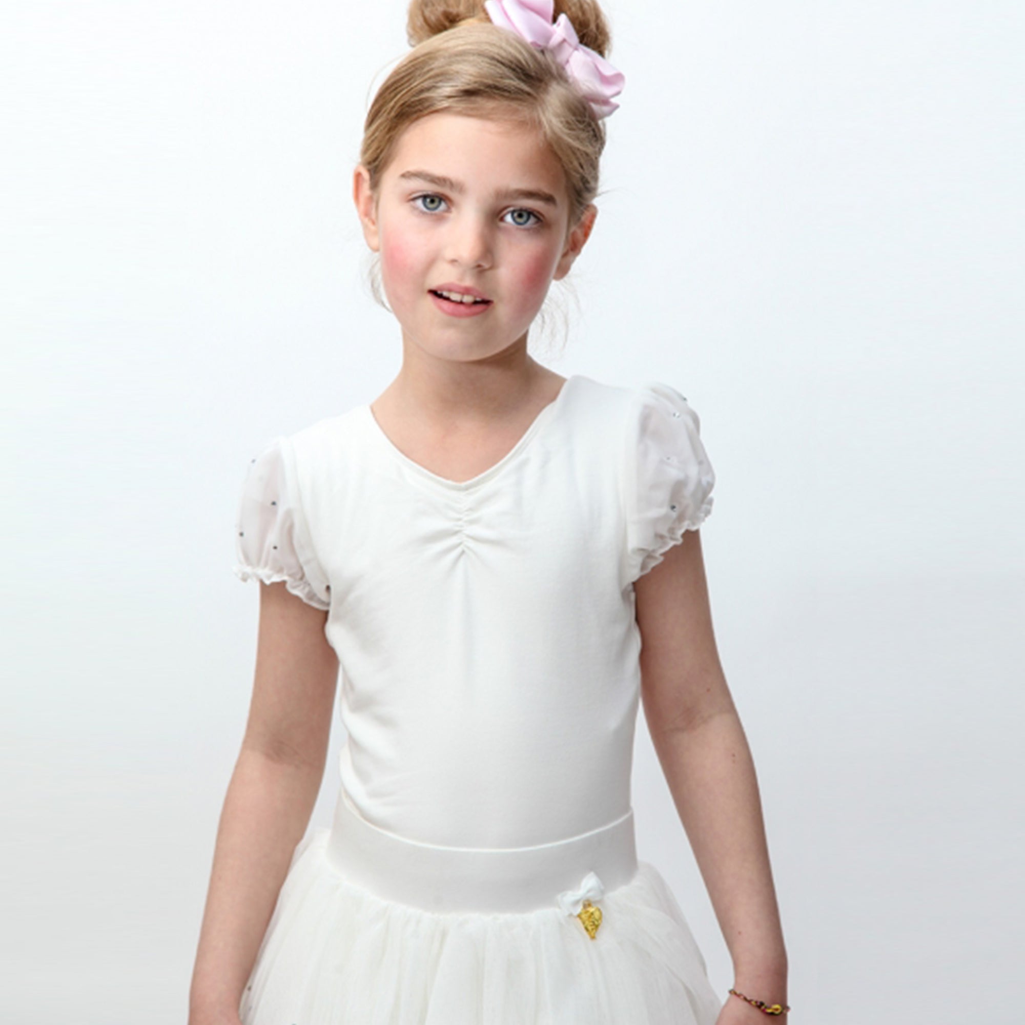 Girls White Snowdrop Leotard