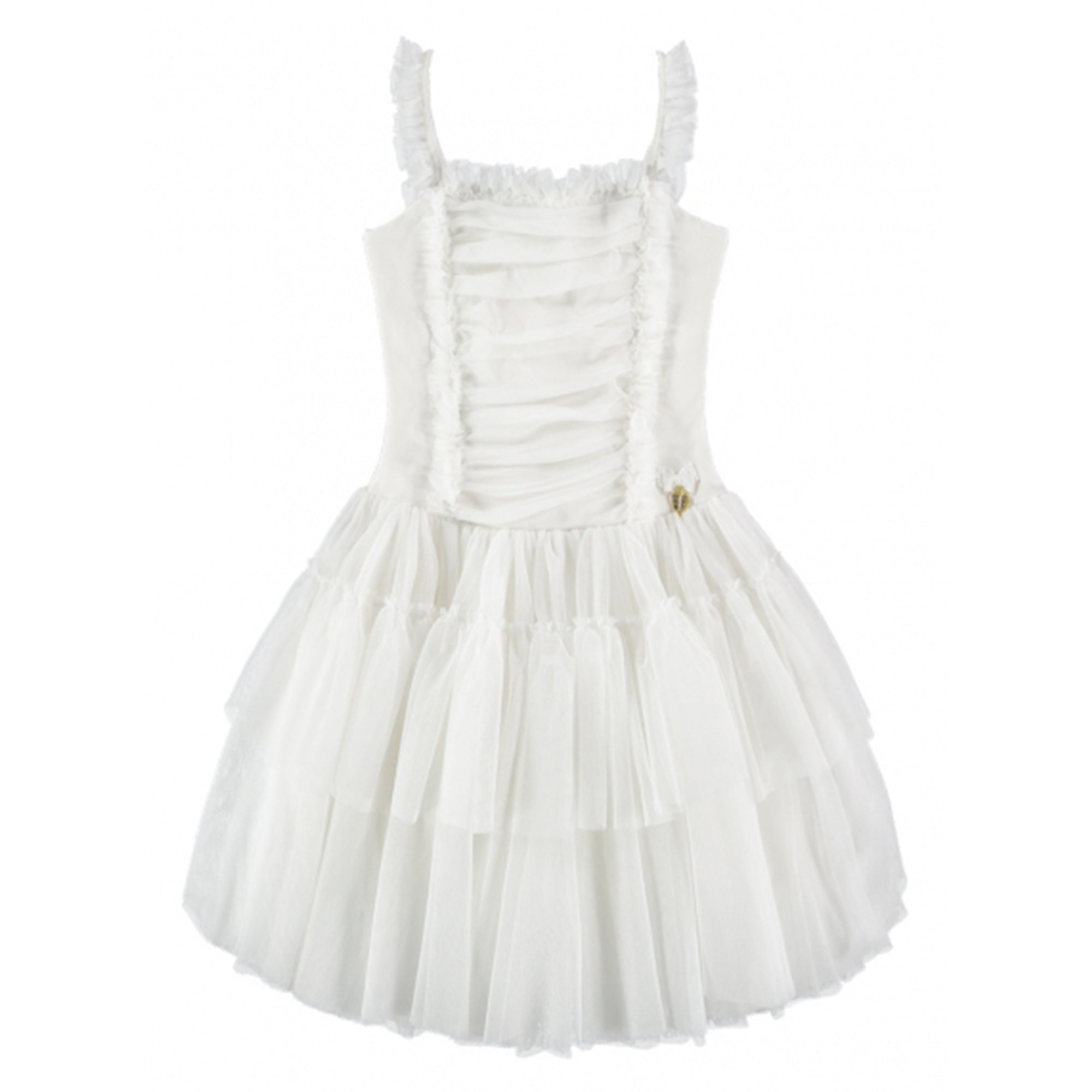 Girls White Cotton Knitted Dress