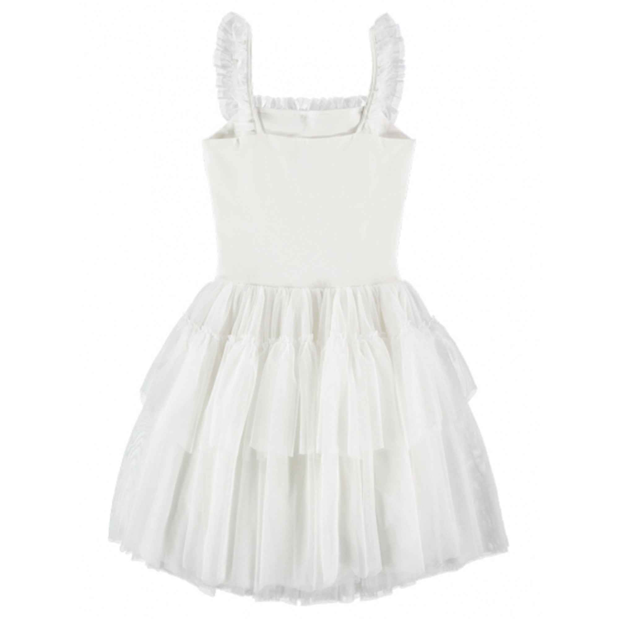Girls White Cotton Knitted Dress