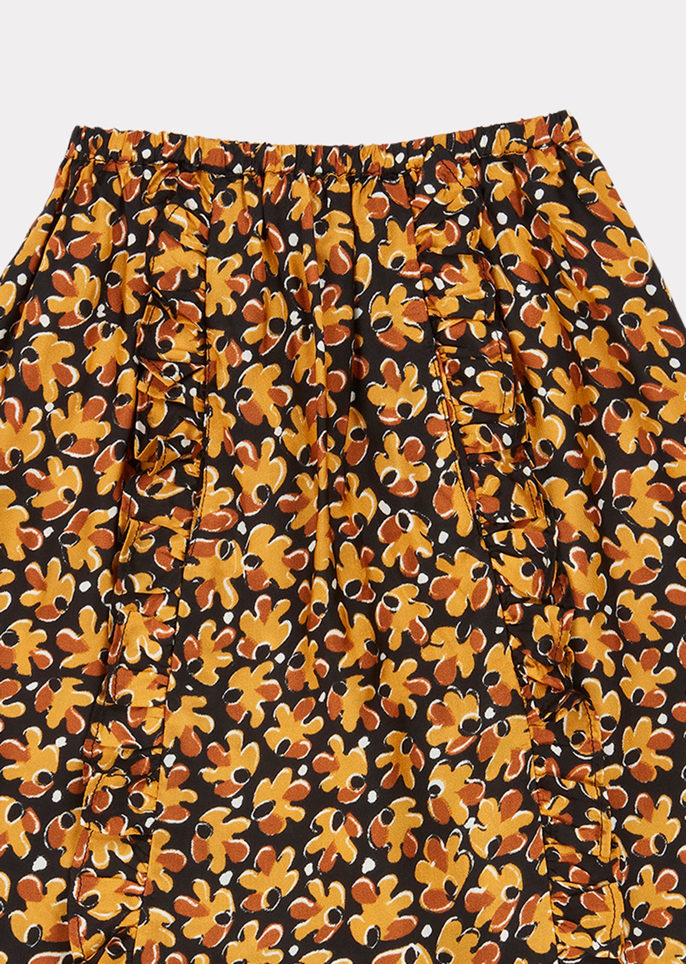 Girls Black Leaf Print Stork Skirt