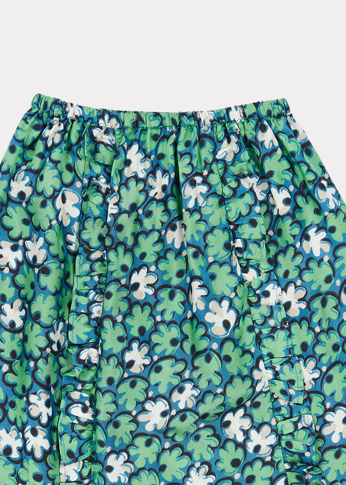 Girls Green Leaf Print Stork Skirt