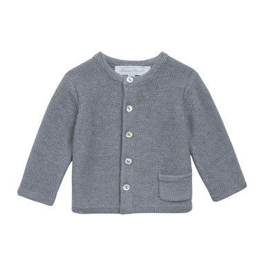Baby Grey Knitted Cardigan With One Pockets - CÉMAROSE | Children's Fashion Store