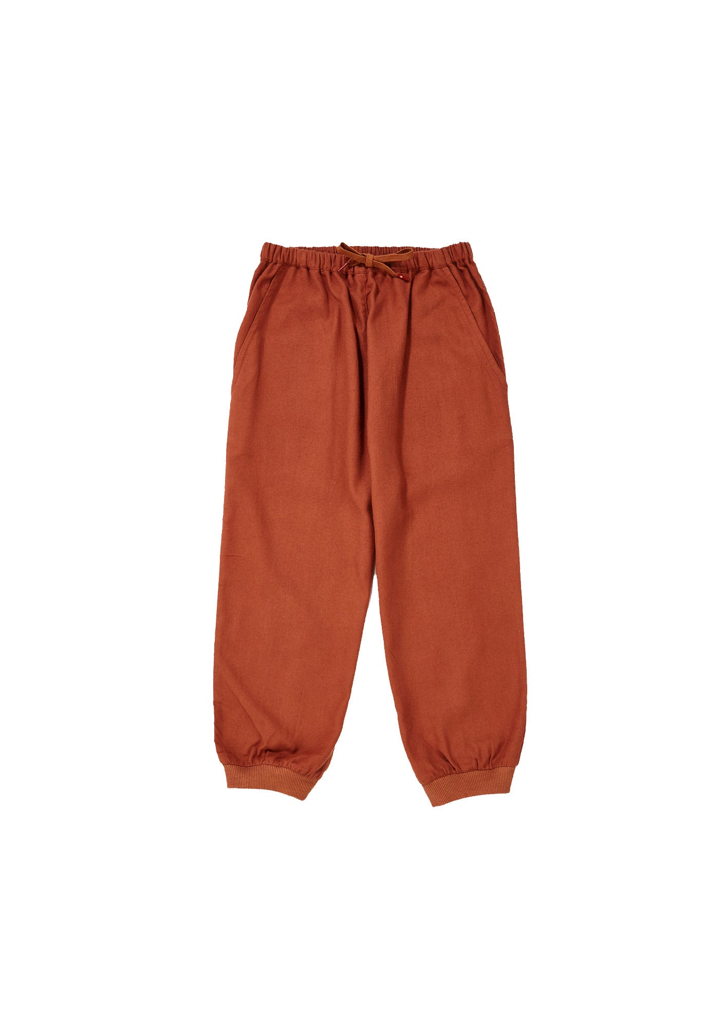 Girls Red Brown Cotton Trousers
