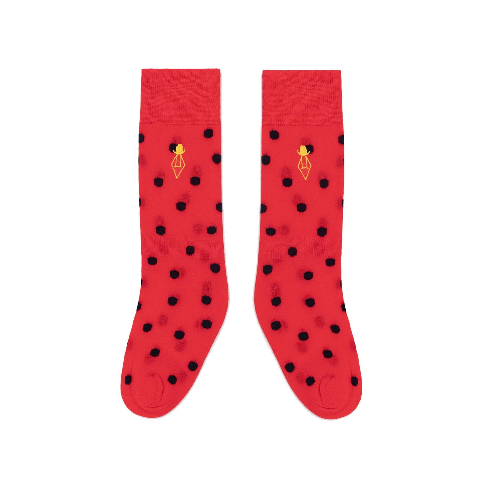 Girls Red Logo Cotton Socks