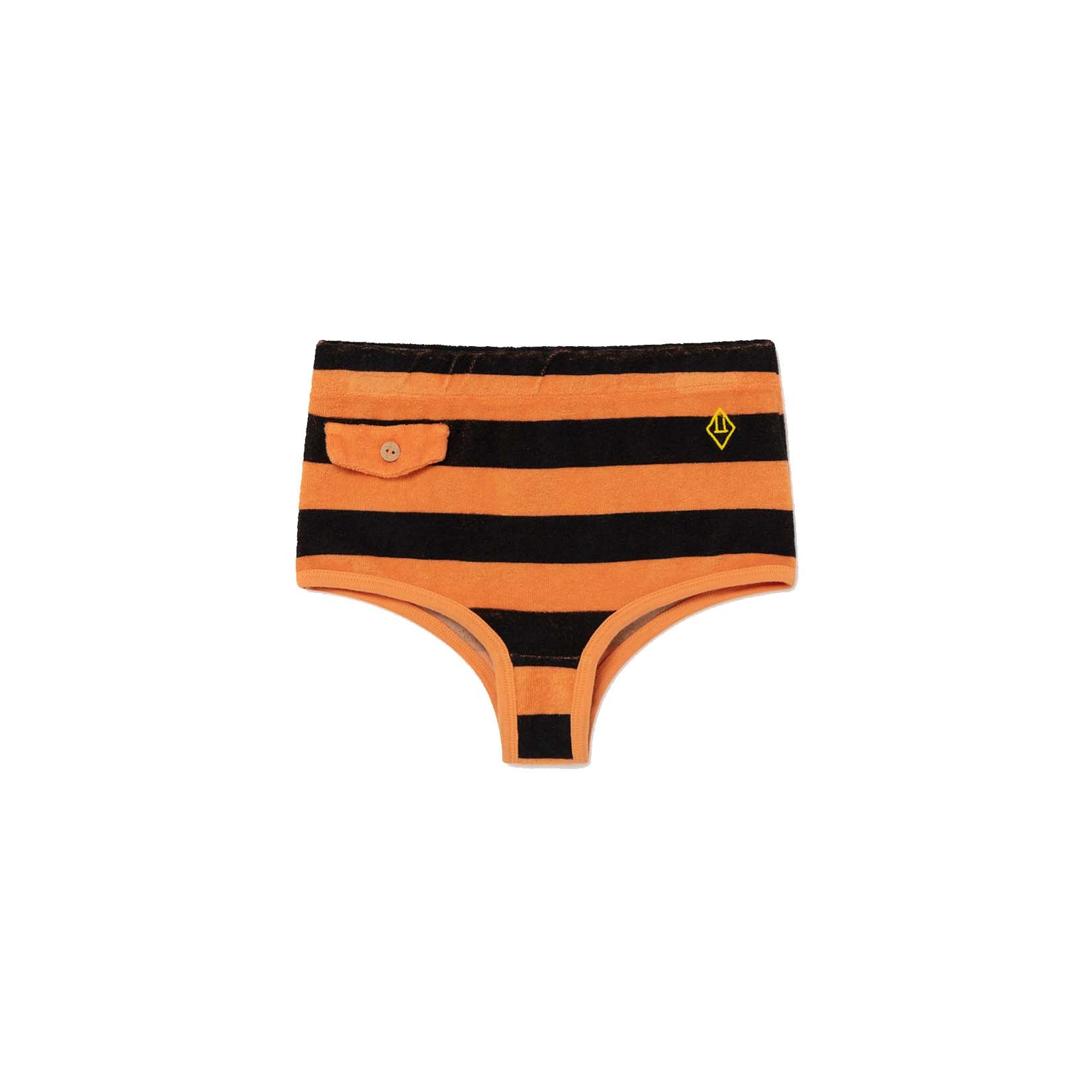 Girls Orange Stripe Cotton Underpants