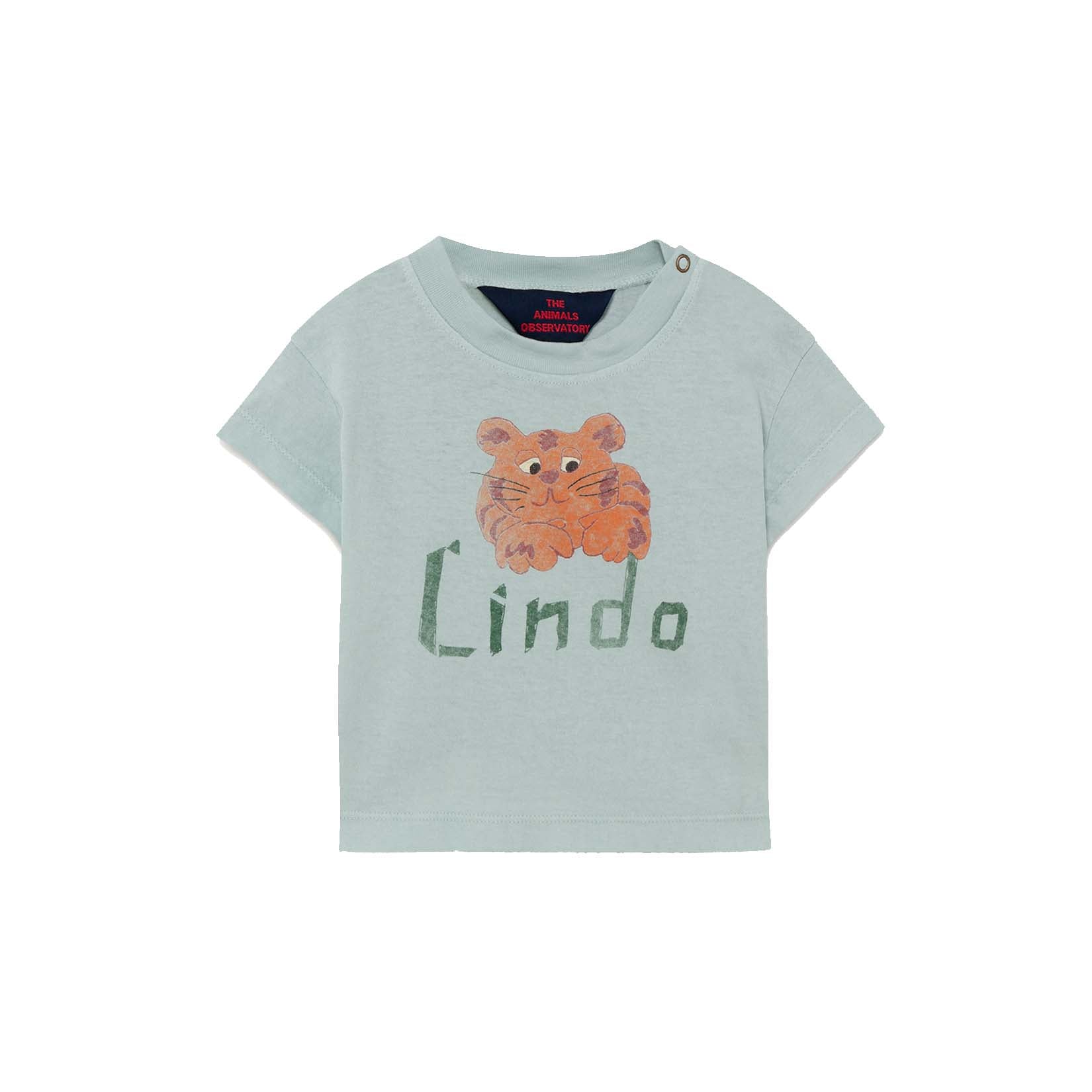 Baby Boys & Girls Blue Painted Cotton T-Shirt