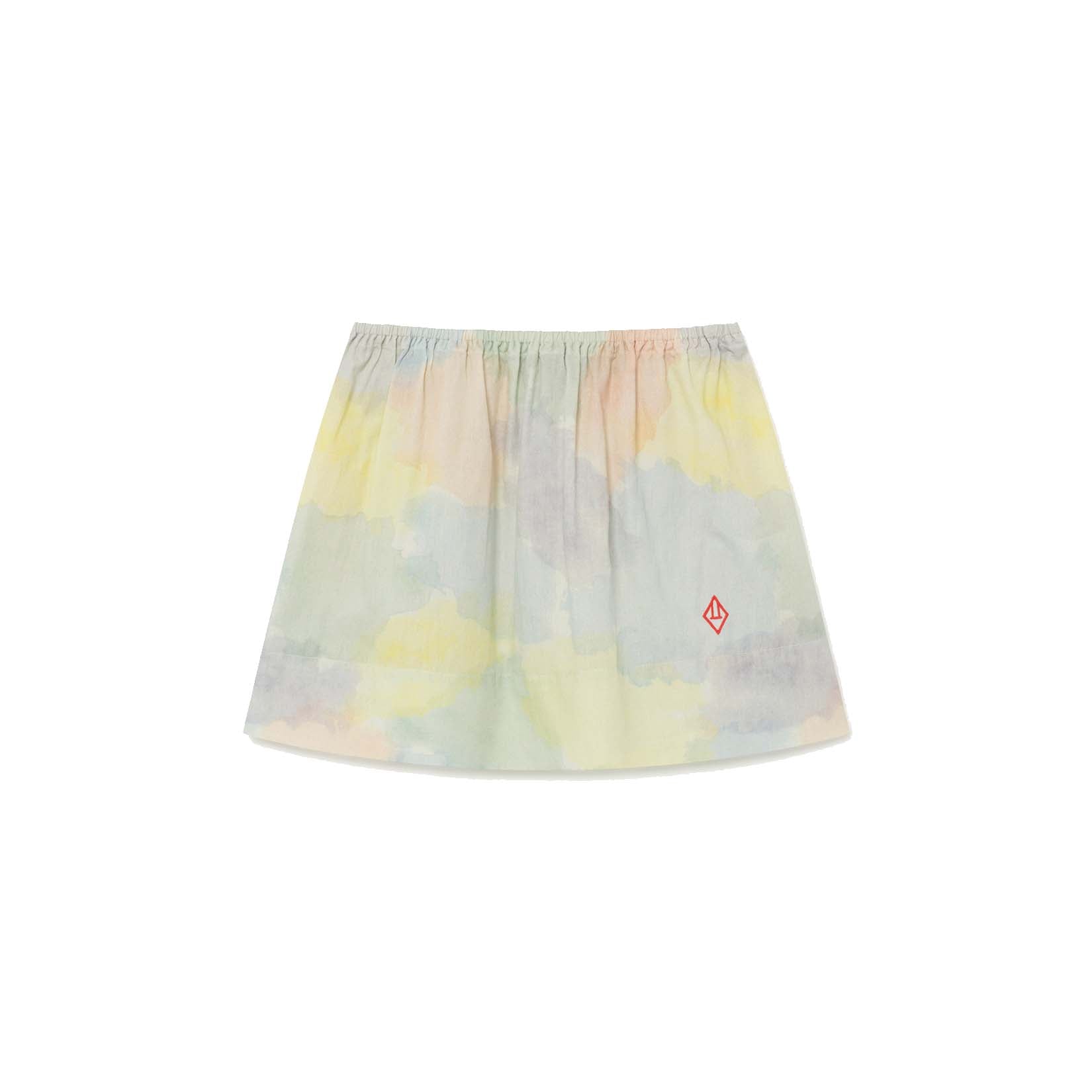Girls Multicolor Watercolor Cotton Skirt