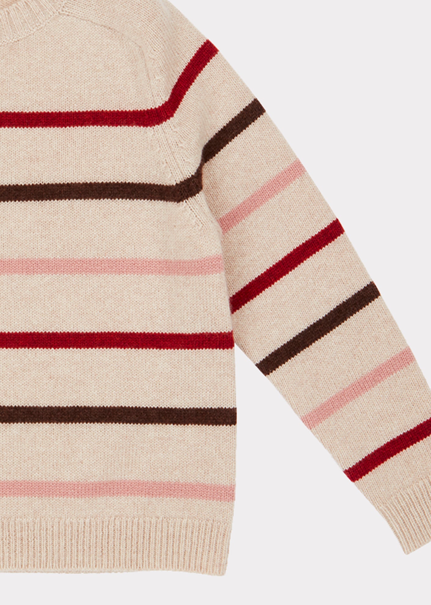 Boys & Girls Khaki Stripe Cashmere Sweater