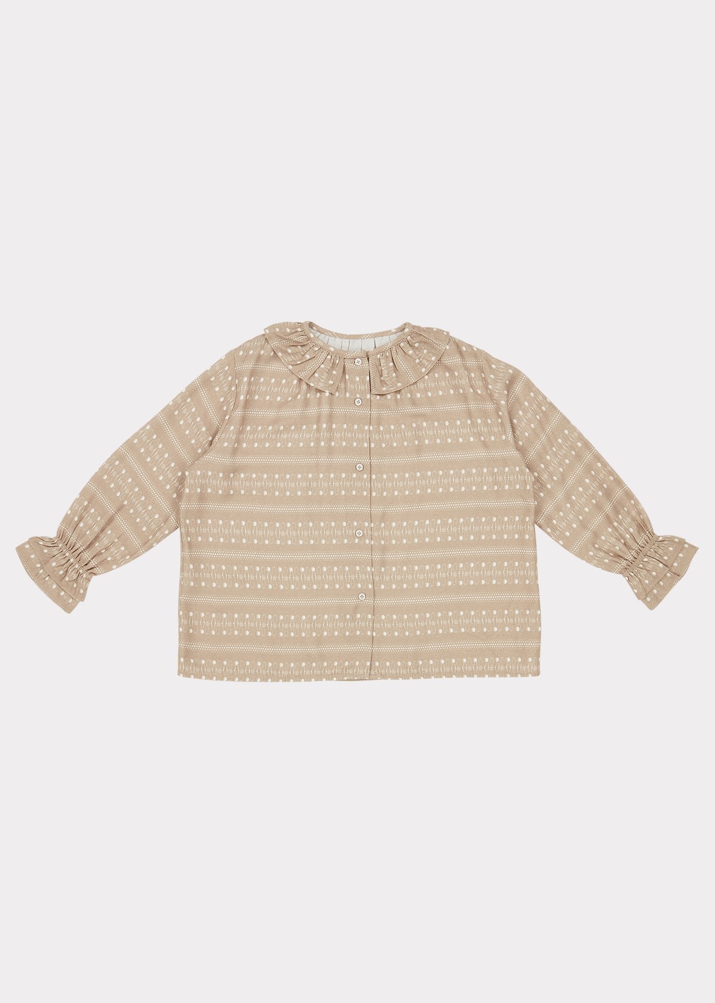 Girls Chestnut Dotty Print Tern Shirt