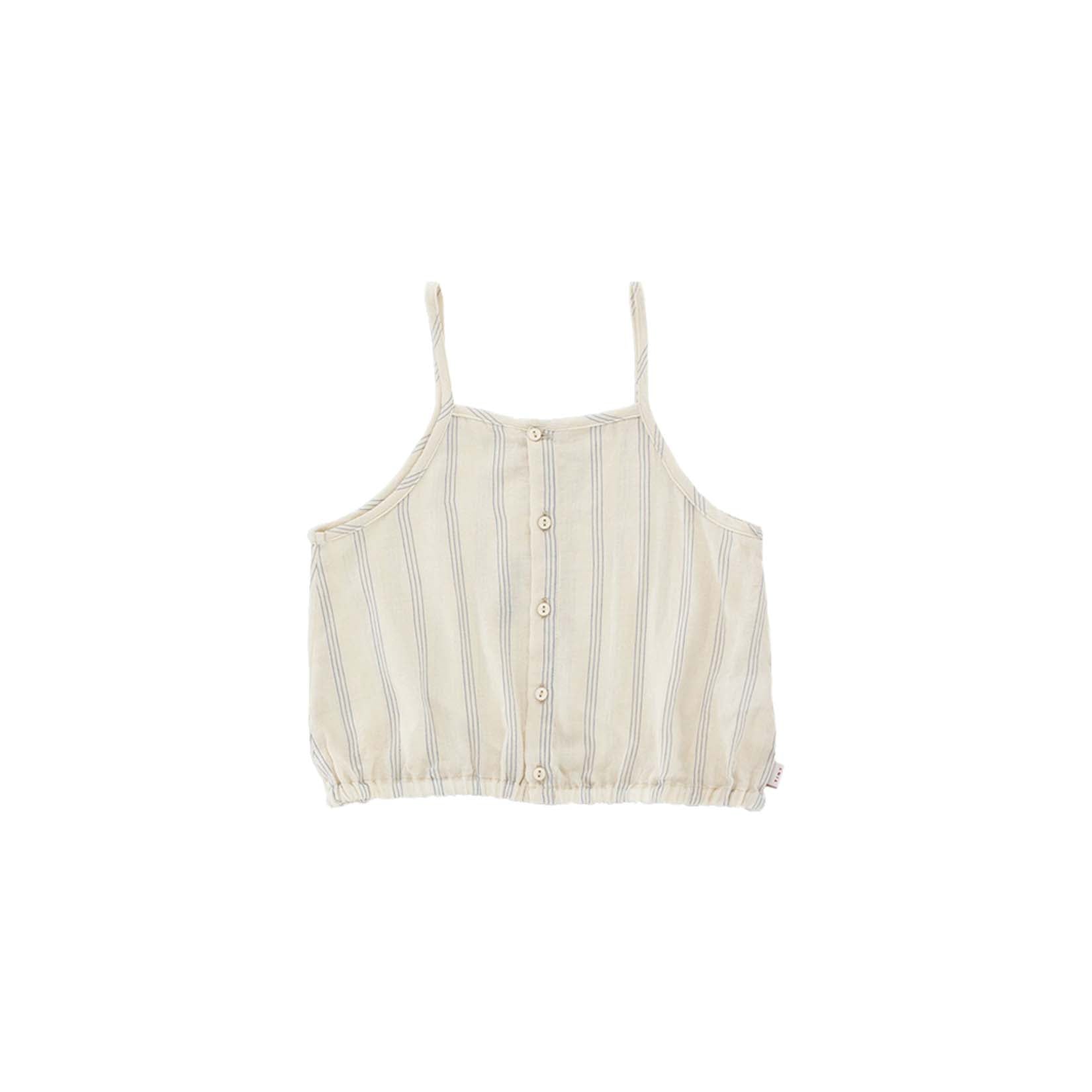 Girls Cream Stripes Cotton Top