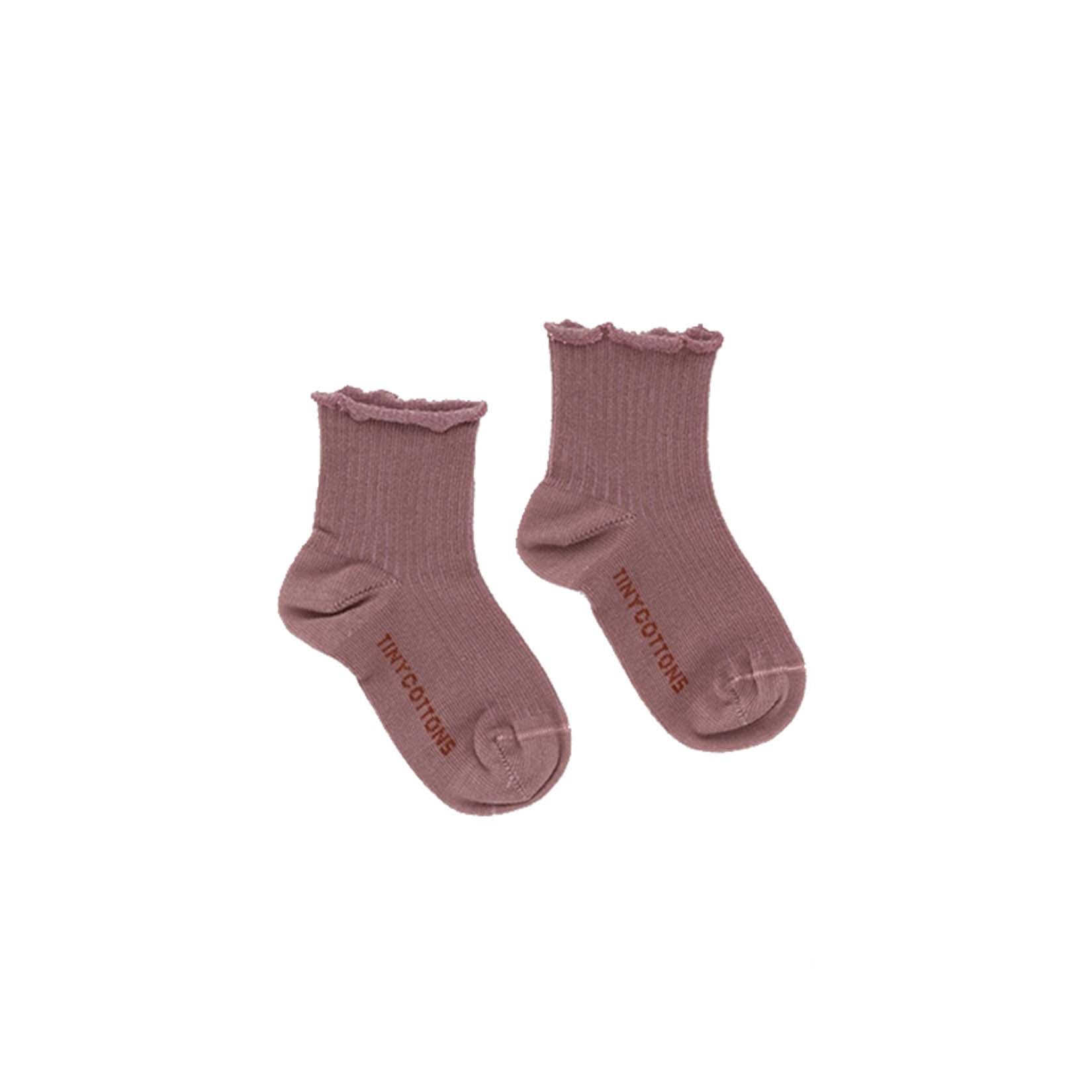 Girls Mauve Logo Cotton Socks