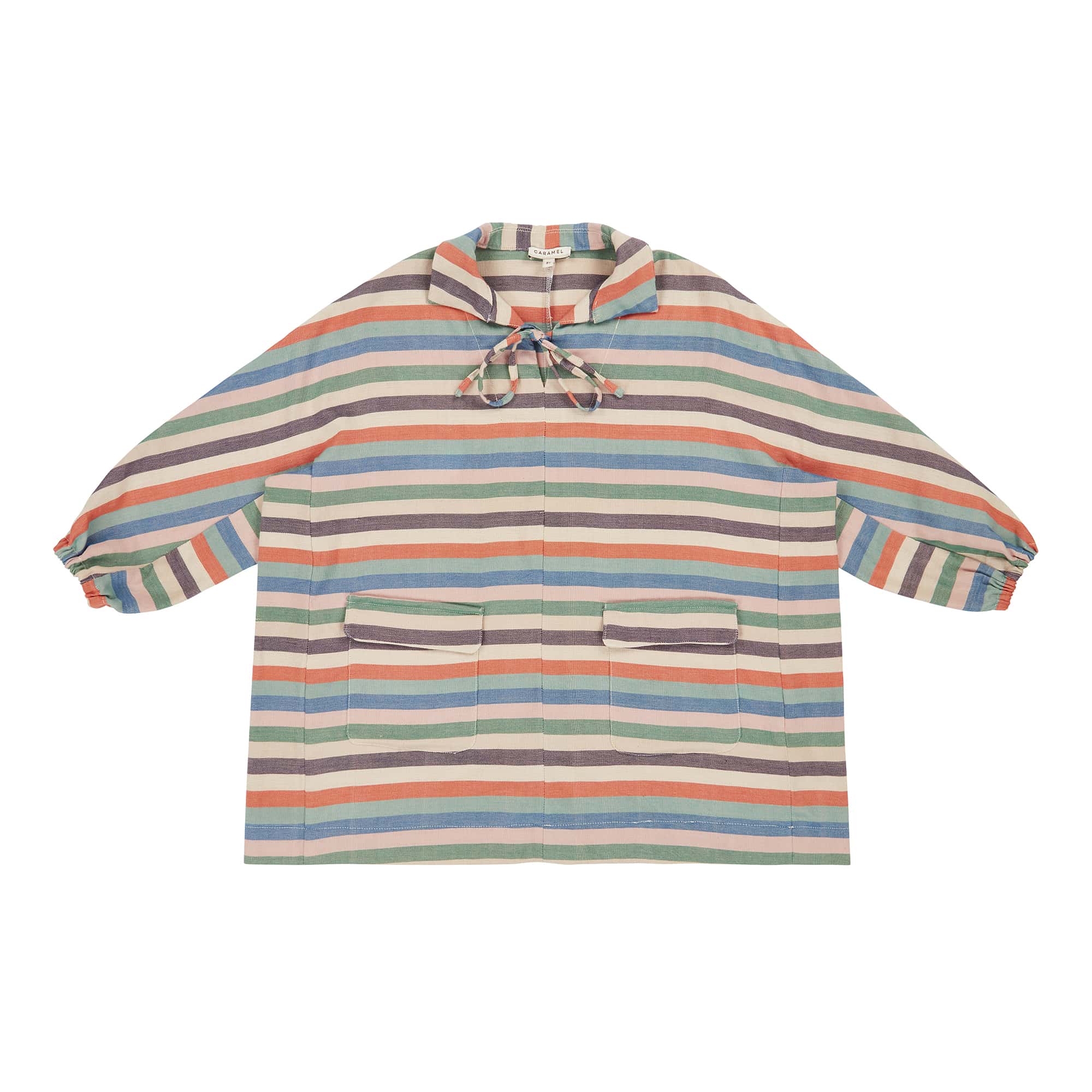 Girls Multicolor Stripes Cotton Dress