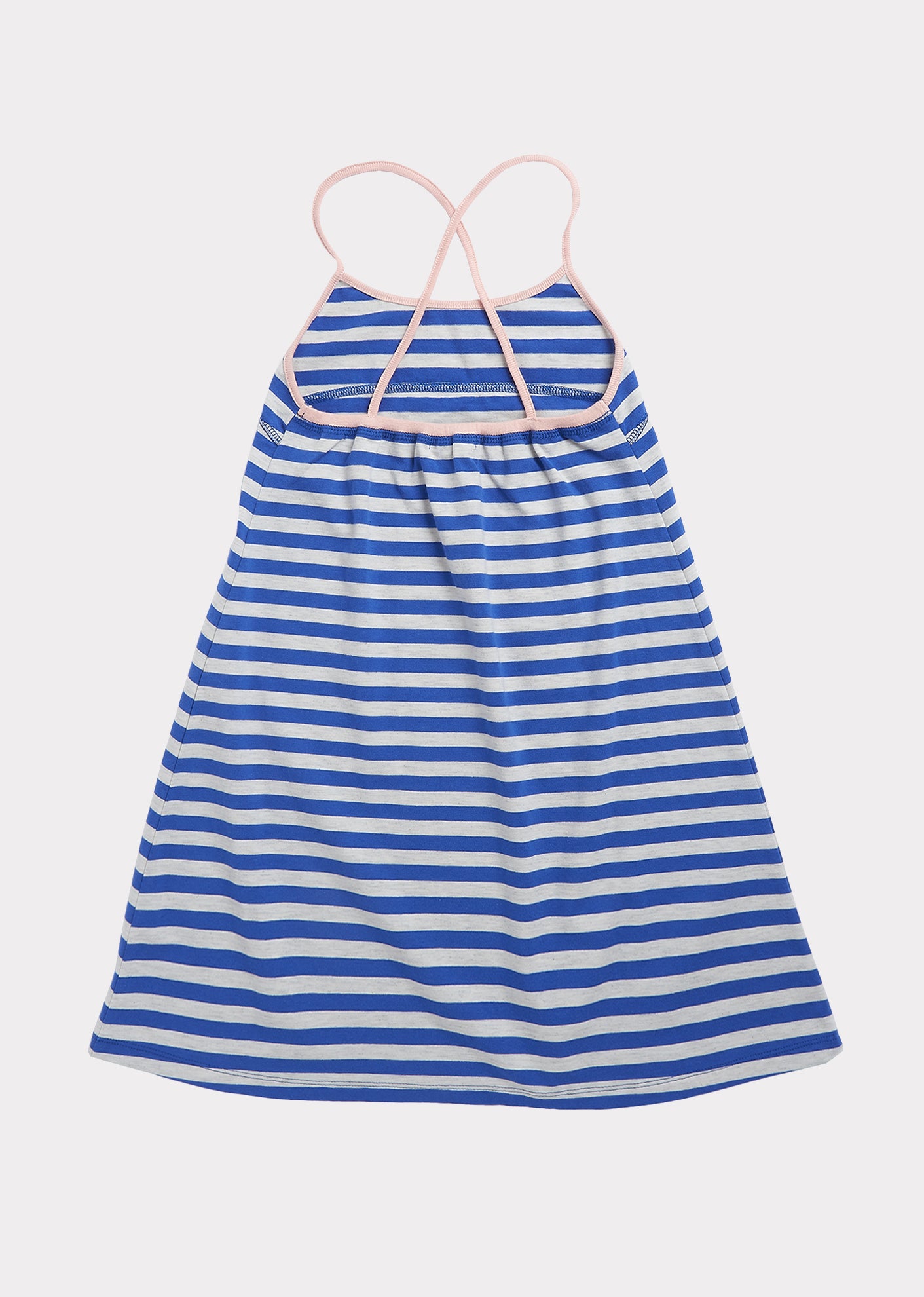 Girls Blue Stripe Cotton Dress