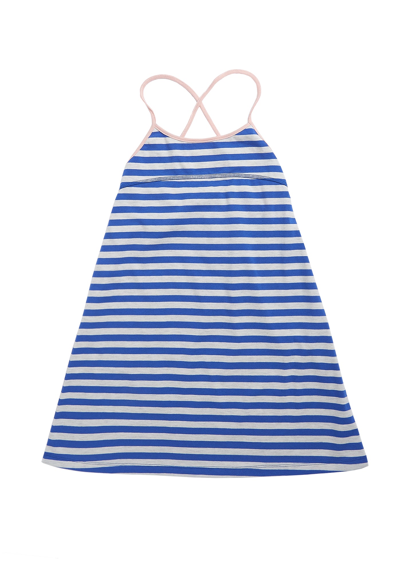 Girls Blue Stripe Cotton Dress