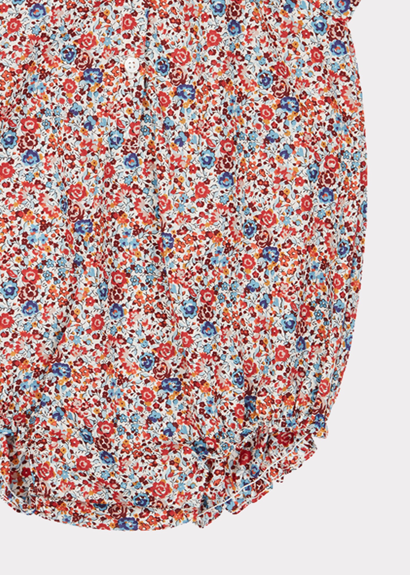 Baby Girls Red Flowers Cotton Jumpsuit