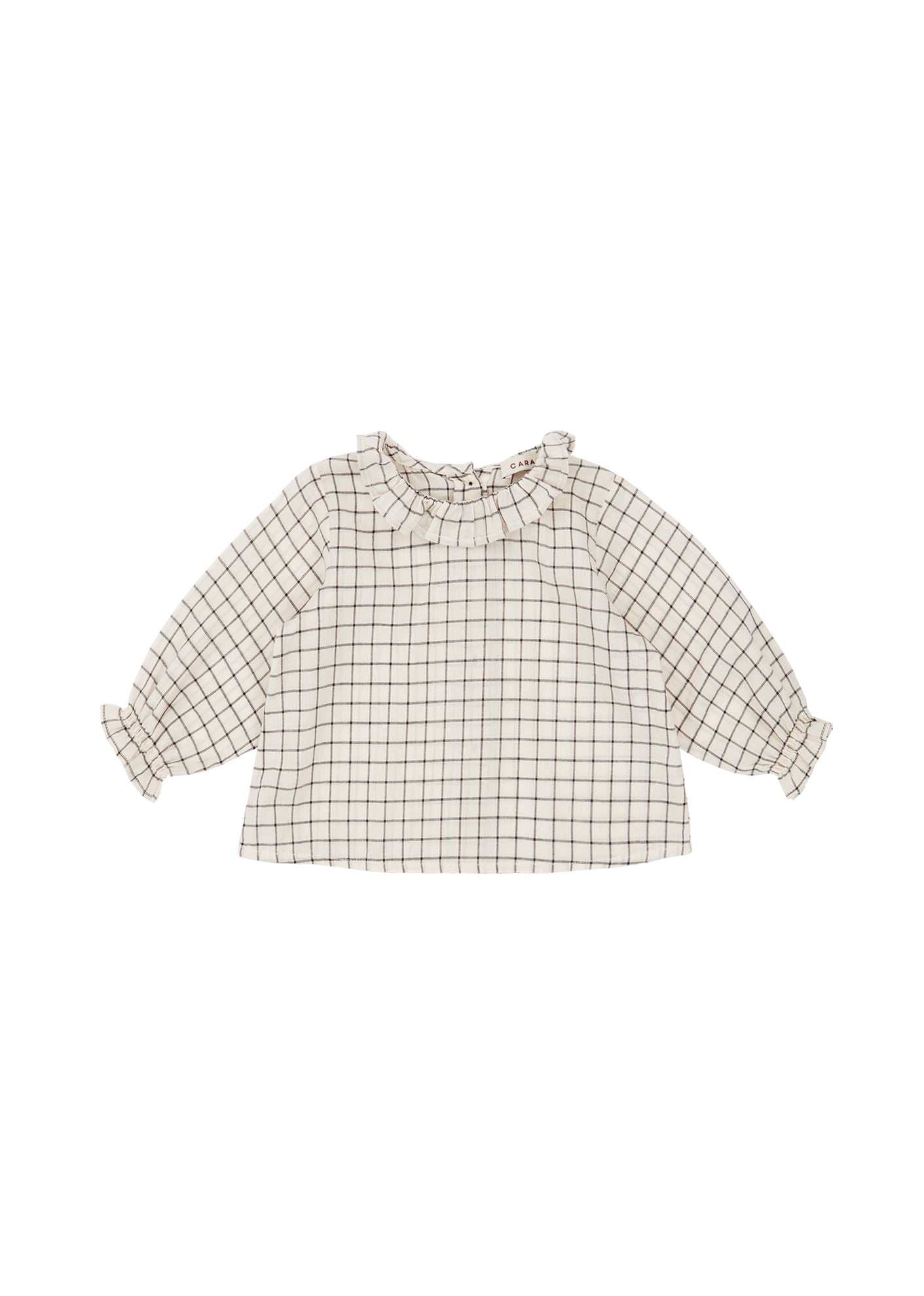 Baby Girls White Check Cotton Top