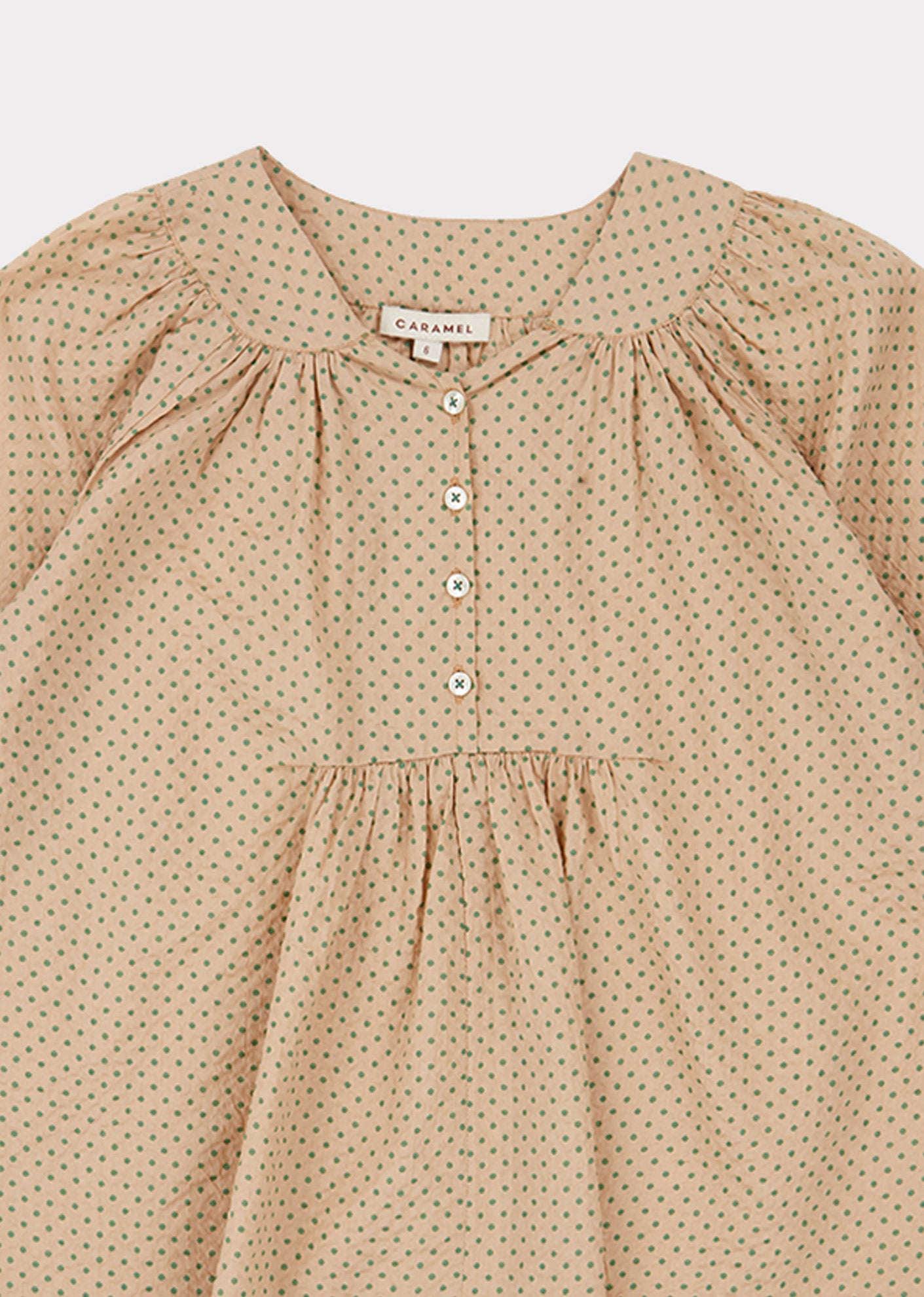Girls Green Dots Cotton Top