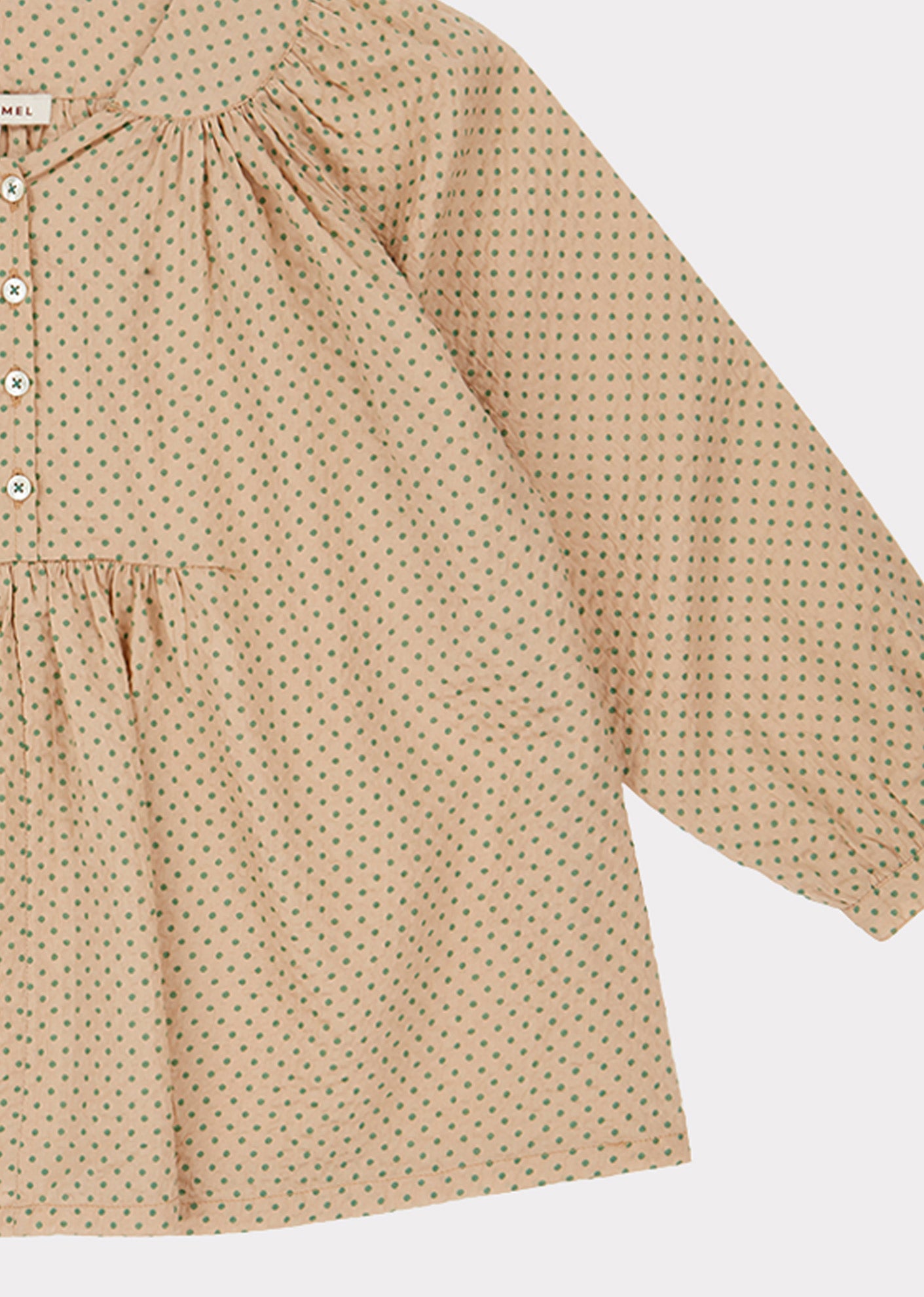 Girls Green Dots Cotton Top
